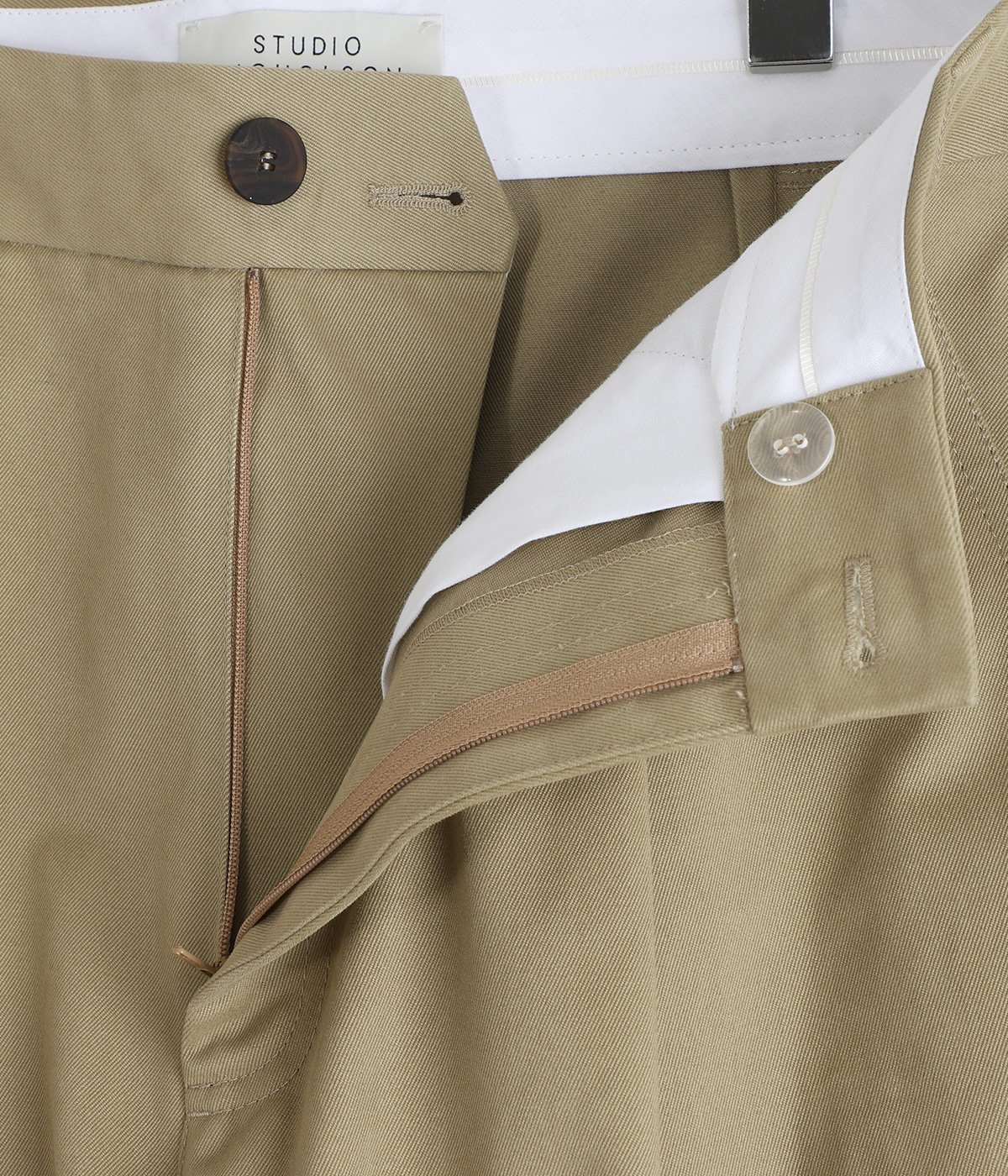 SORTE VOLUME PLEAT PANT -PEACHED COTTON TWILL- | STUDIO NICHOLSON