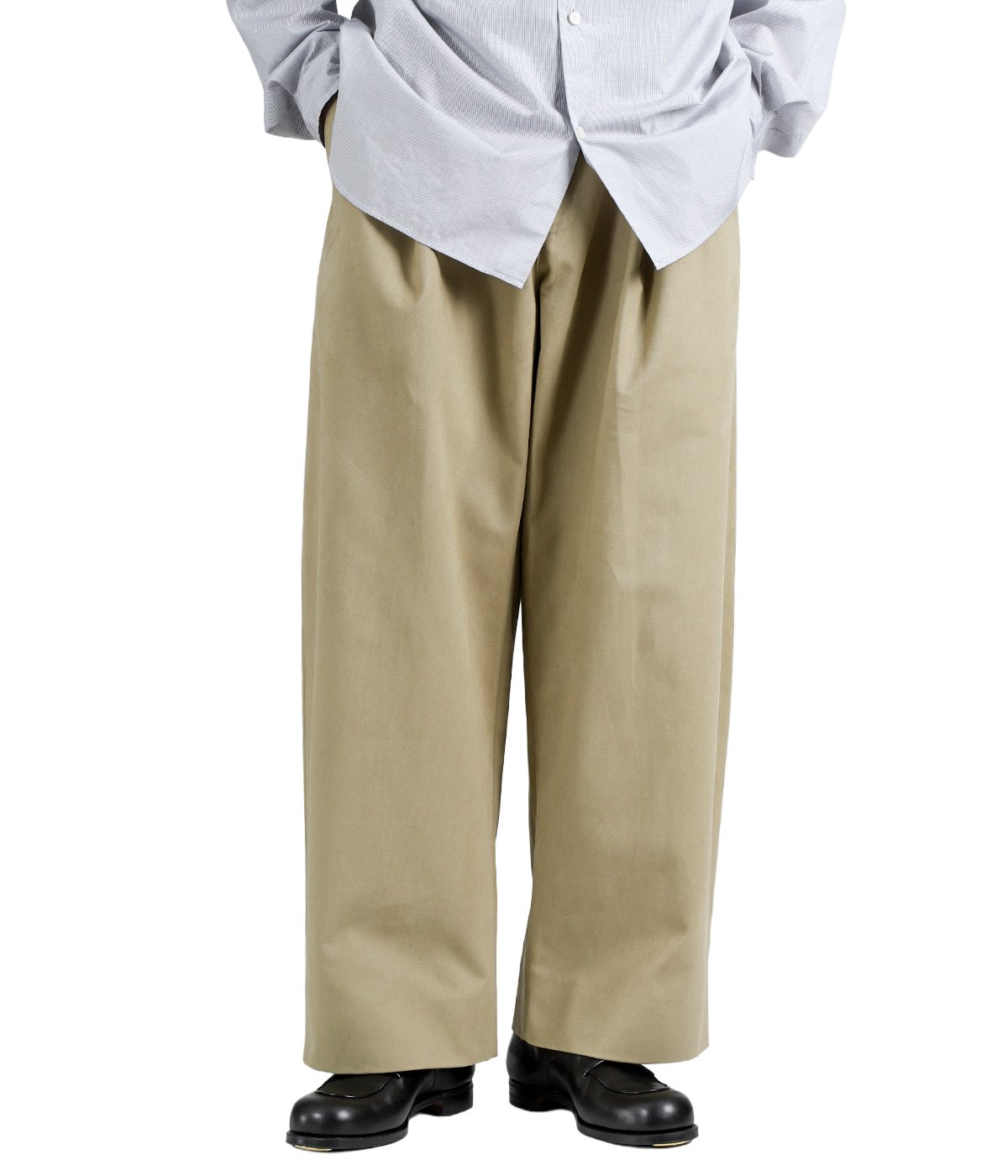 SORTE VOLUME PLEAT PANT -PEACHED COTTON TWILL- | STUDIO NICHOLSON