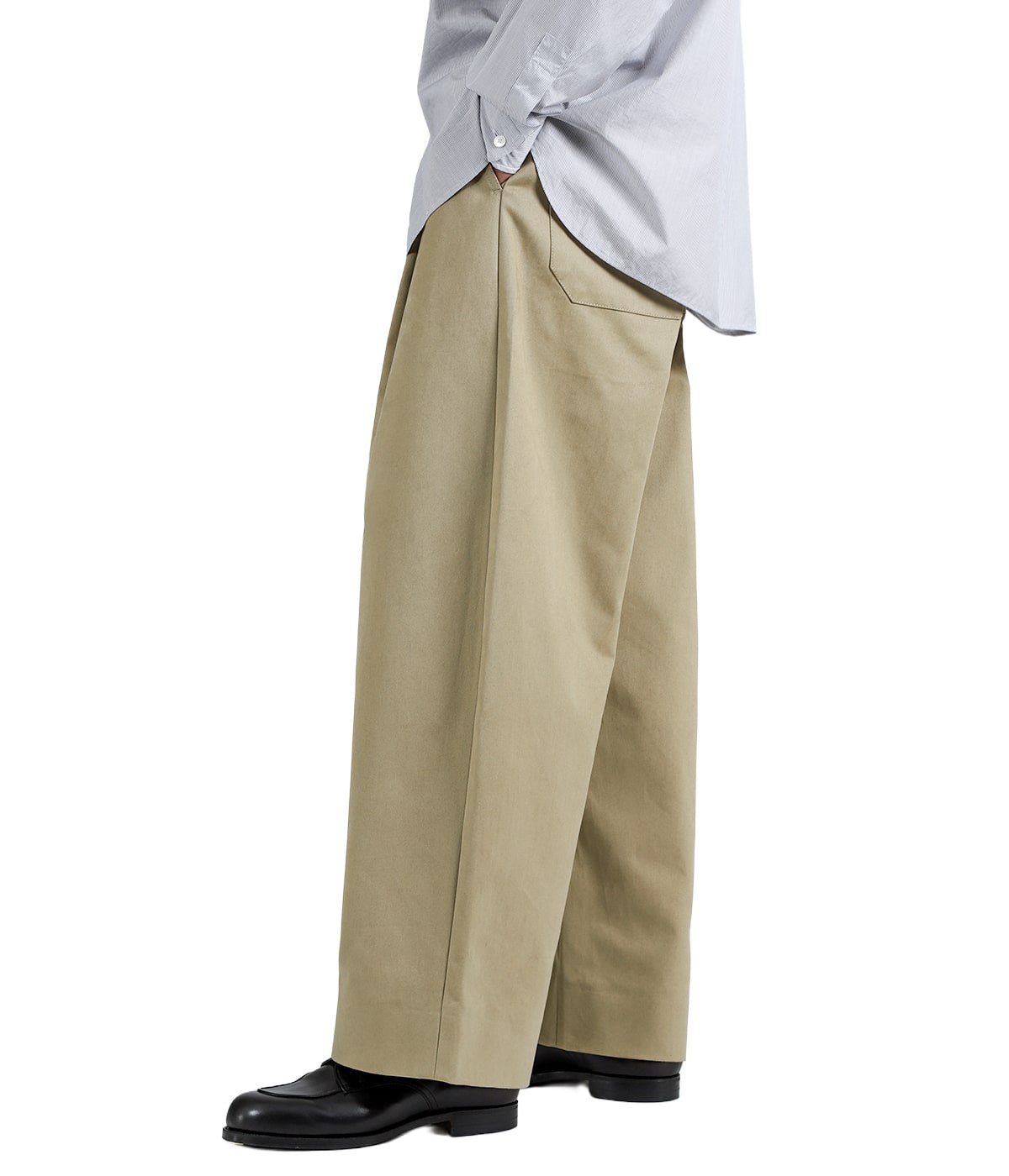 SORTE VOLUME PLEAT PANT -PEACHED COTTON TWILL- | STUDIO NICHOLSON