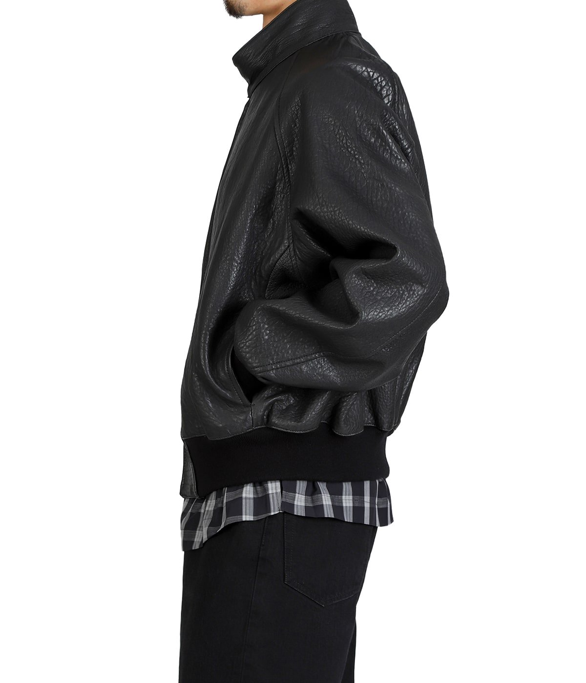 OVER HARRINGTON JACKET SNM-1355 -TEXTURED LEATHER- | STUDIO
