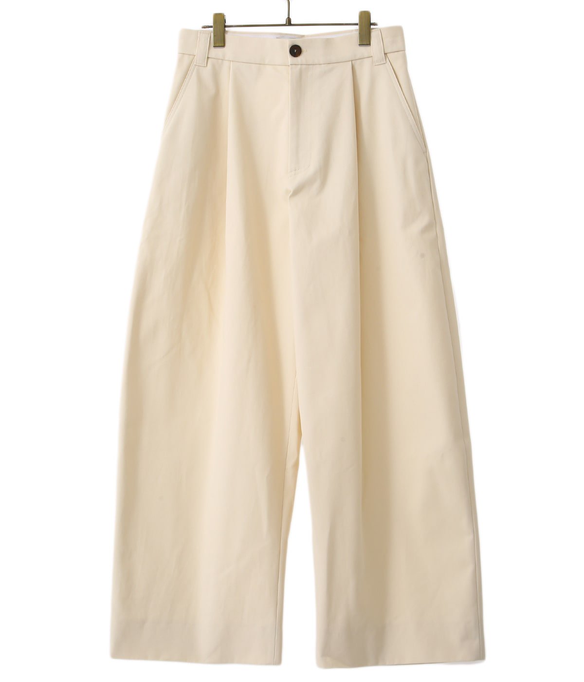 チノパンPEACHED COTTON TWILL VOLUME PLEAT PANTS