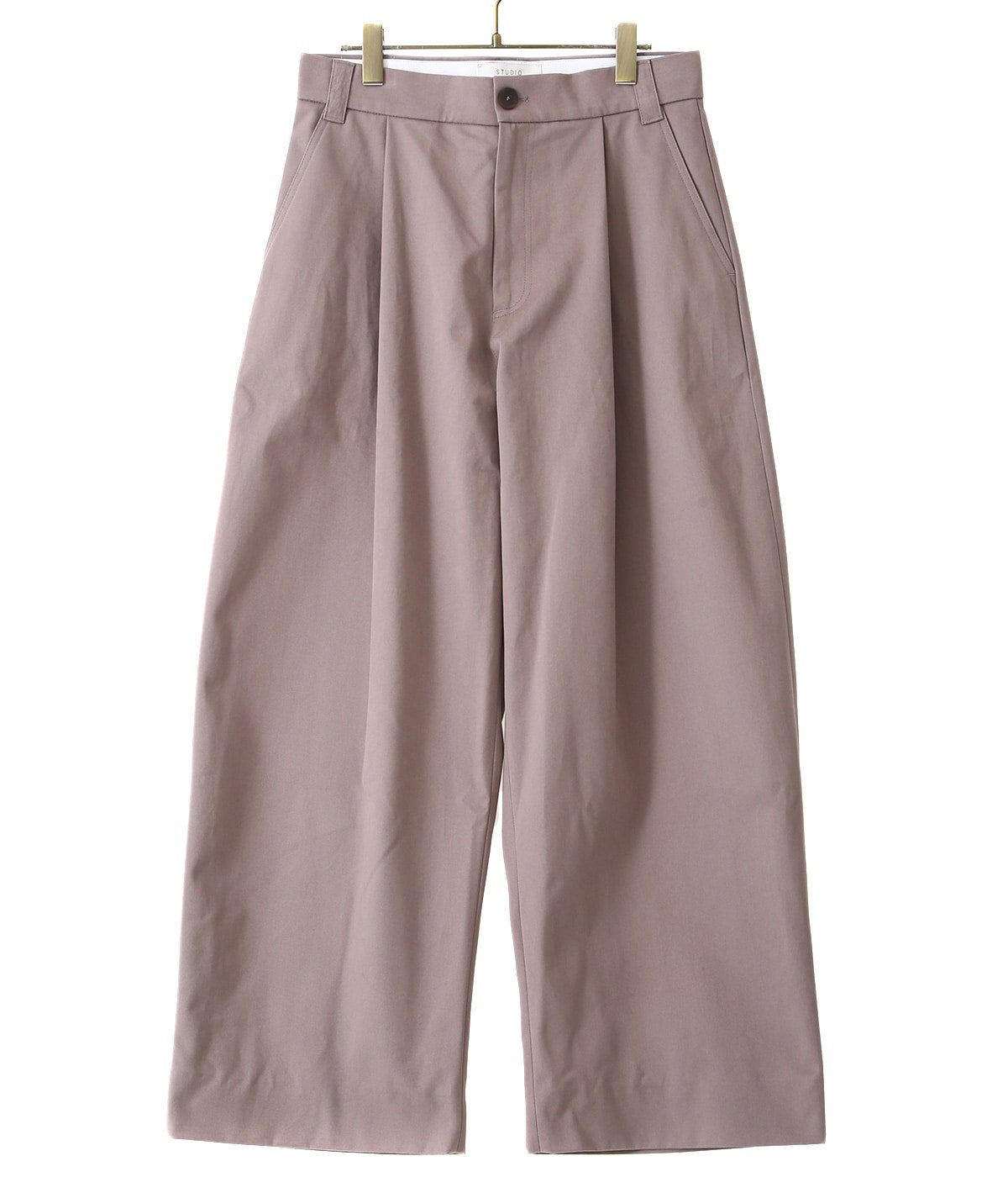 SORTE PEACHED COTTON TWILL VOLUME PLEAT PANTS | STUDIO NICHOLSON