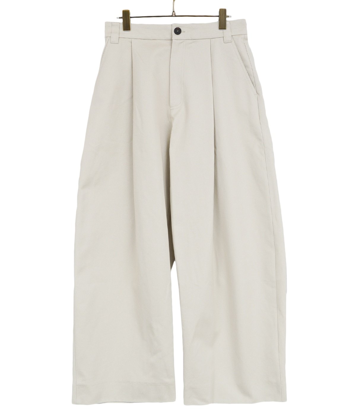 SORTE PEACHED COTTON TWILL VOLUME PLEAT PANTS | STUDIO NICHOLSON