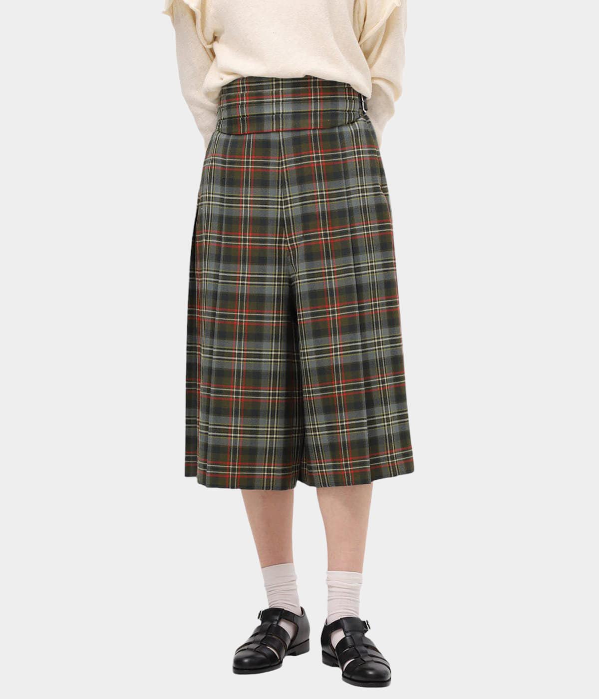 レディース】TARTAN PLAID BELTED PANTACOURT | FUMIKA_UCHIDA(フミカ