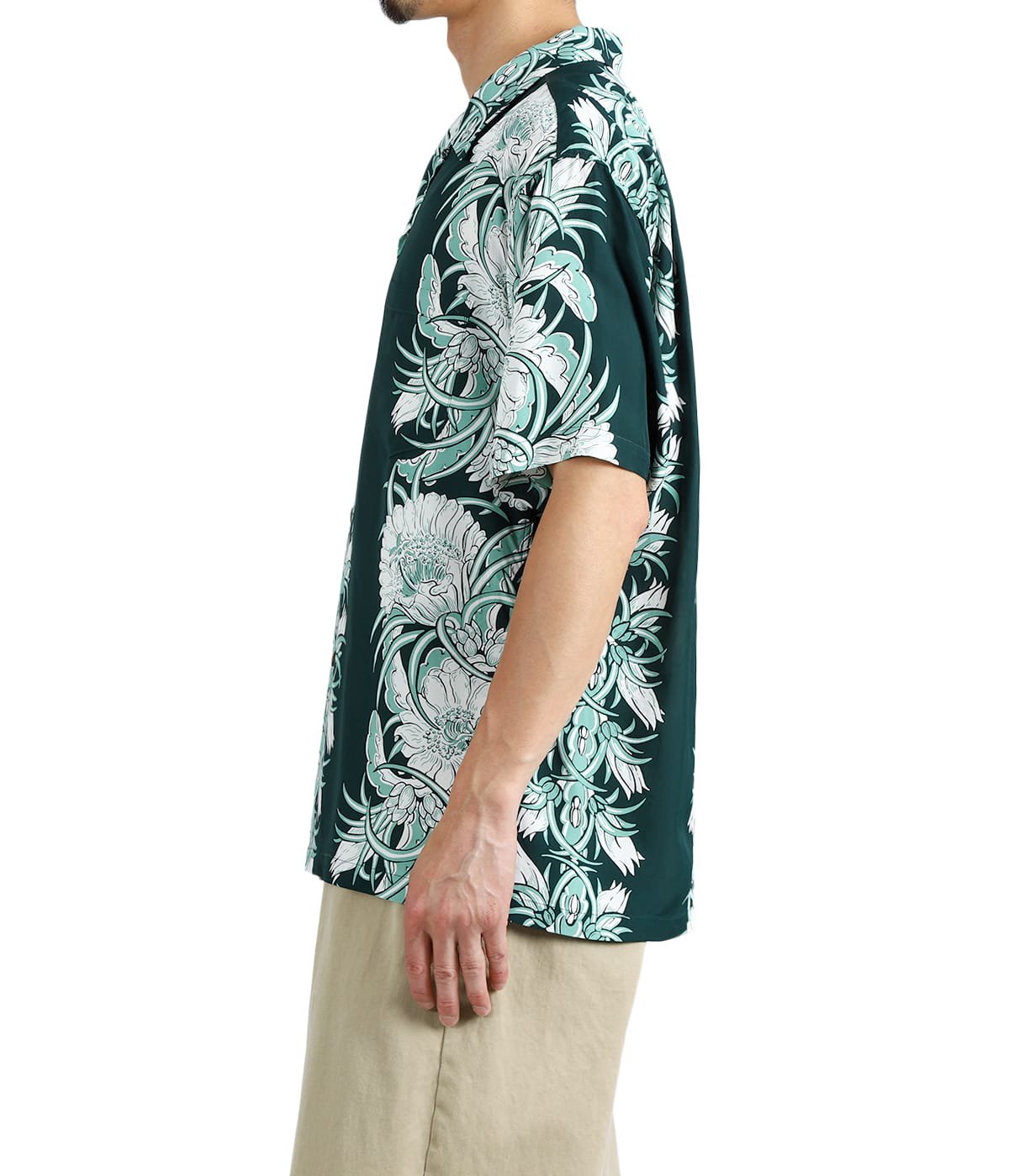 NIGHT BLOOMING CEREUS BORDER“ S/S RAYON HAWAIIAN SHIRT | SUN SURF