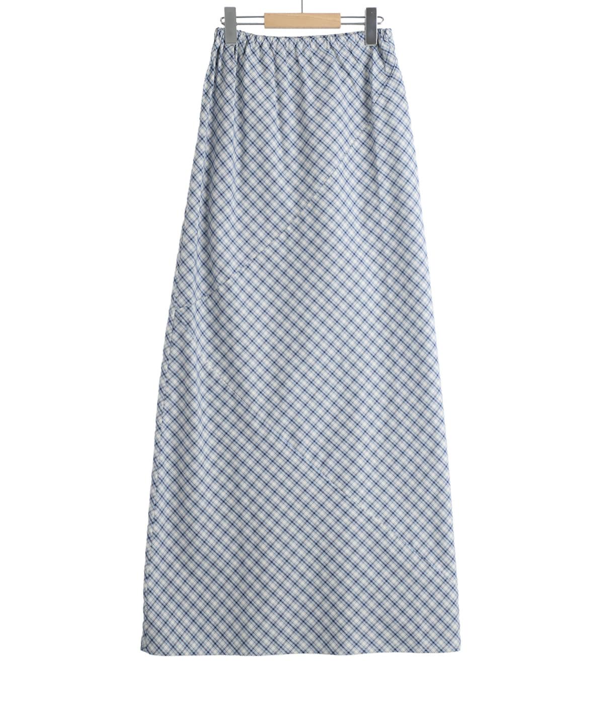 BASERANGE ブルー Larva マキシスカート　Sサイズ baserange-Blue-Check-Larva-