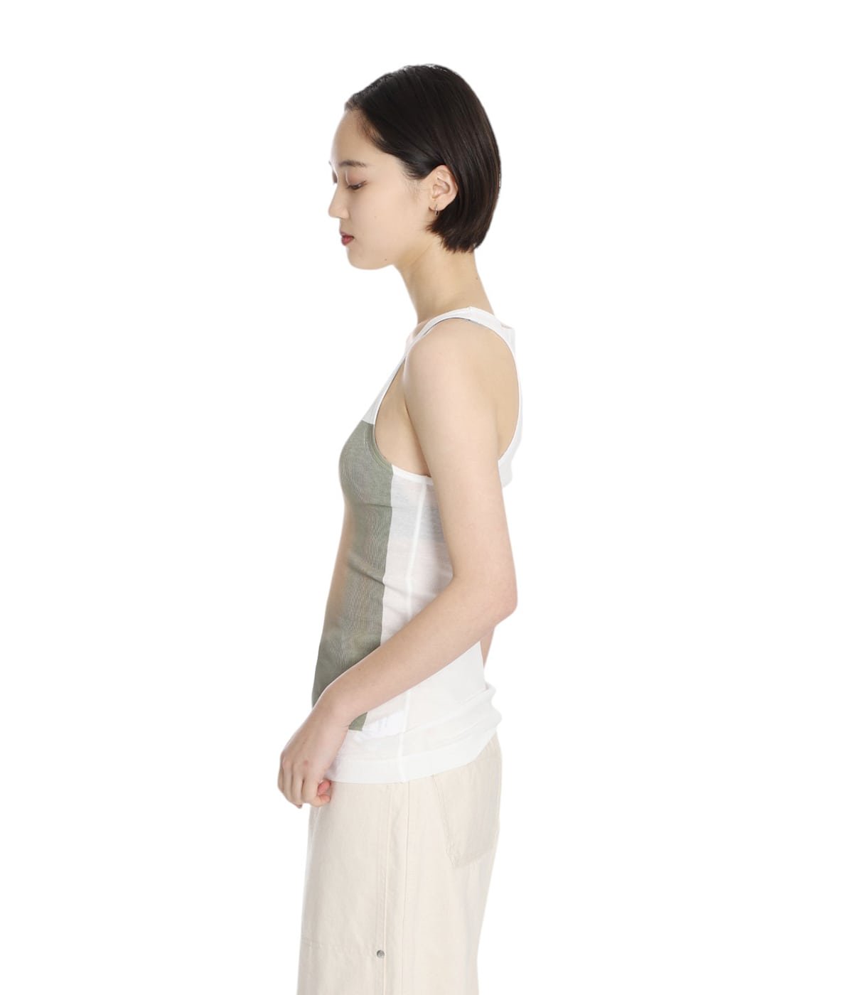 TANAKA タナカ タンクトップ L アイボリー 【古着】【中古】の