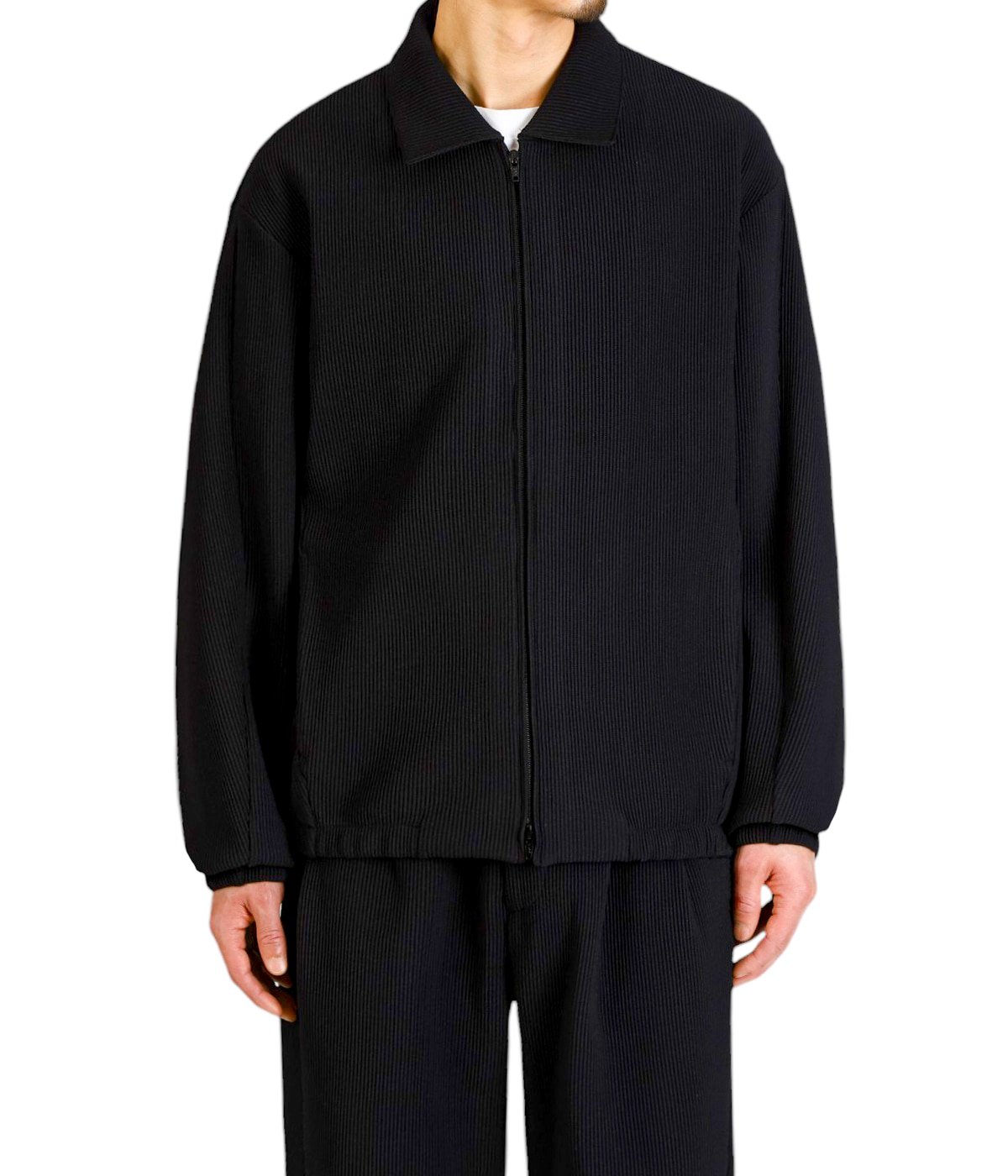 ssstein GRADATION PLEATS TWIST SLEEVE ZIP JACKET ・BLACK - tity