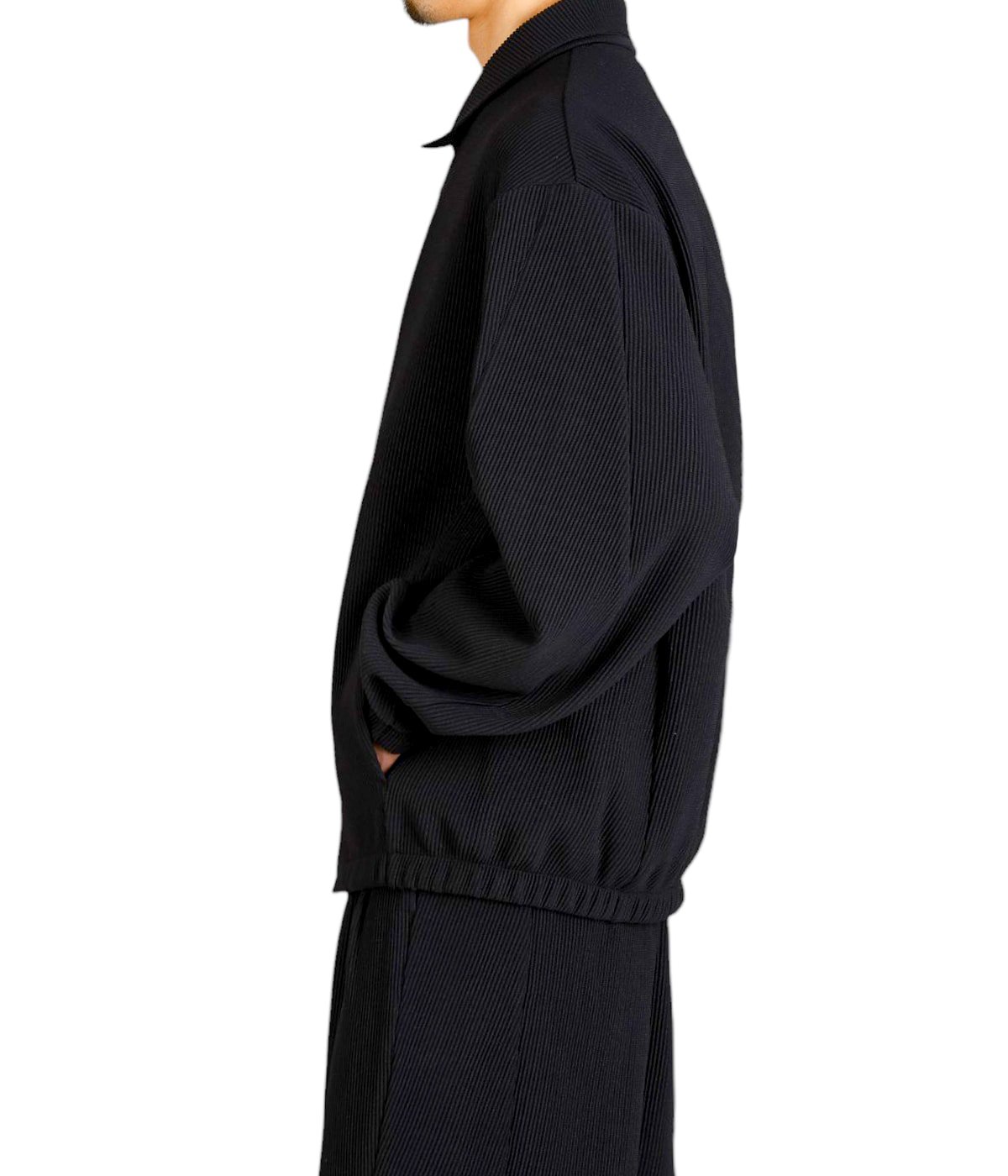 ssstein GRADATION PLEATS TWIST SLEEVE ZIP JACKET ・BLACK - tity