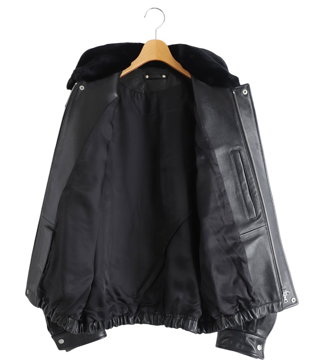 MOUTON COLLAR SHEEP LEATHER ZIP JACKET | ssstein(シュタイン