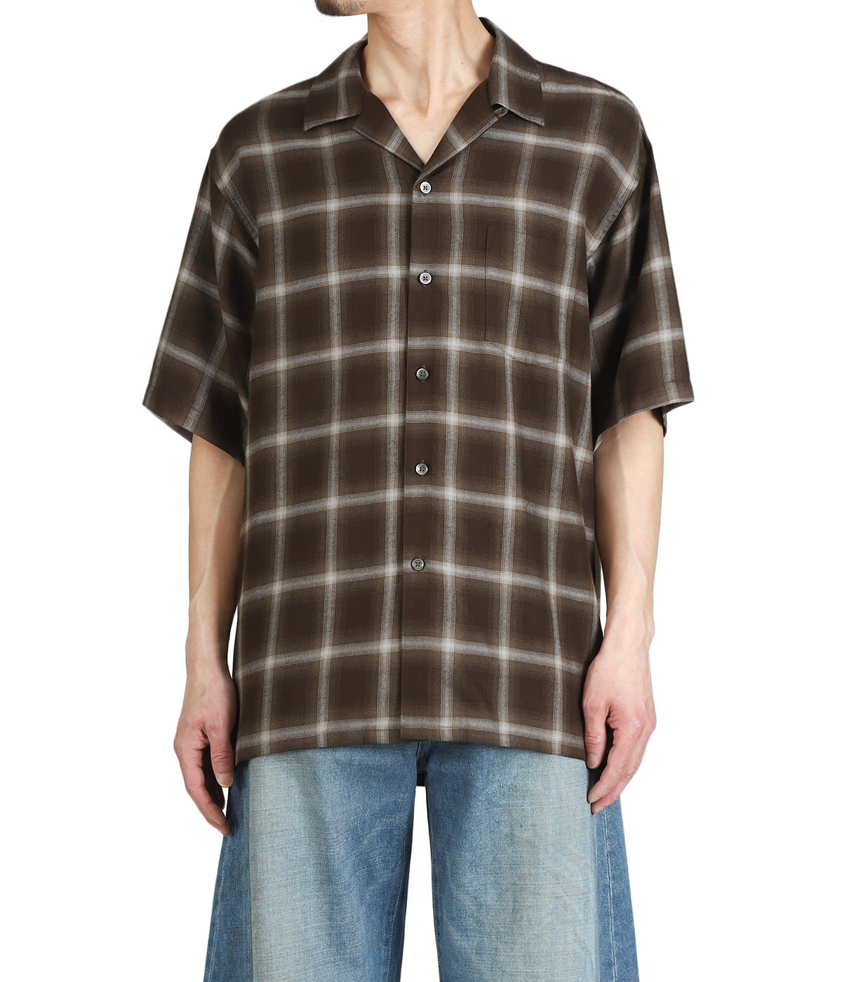 LY/VIS CHECK OVERSIZED OPEN COLLAR SS SHIRT | ssstein(シュタイン