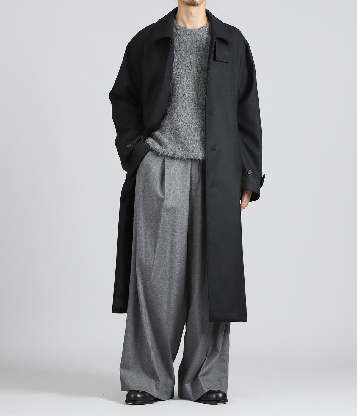 WOOL MELTON OVERSIZED INVESTIGATED COAT | ssstein(シュタイン