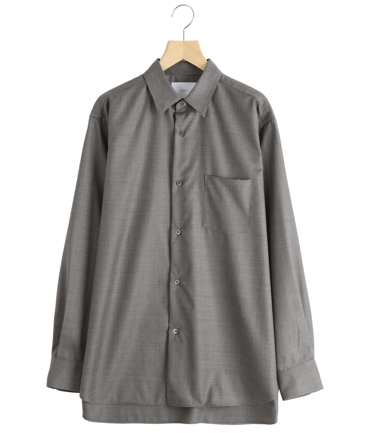 EXTRA FINE WOOL OVERSIZED REGULAR COLLAR SHIRT | ssstein