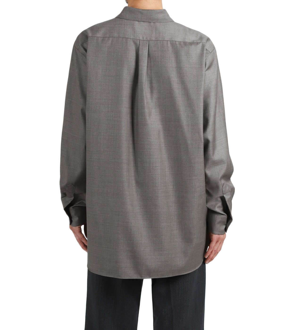 EXTRA FINE WOOL OVERSIZED REGULAR COLLAR SHIRT | ssstein