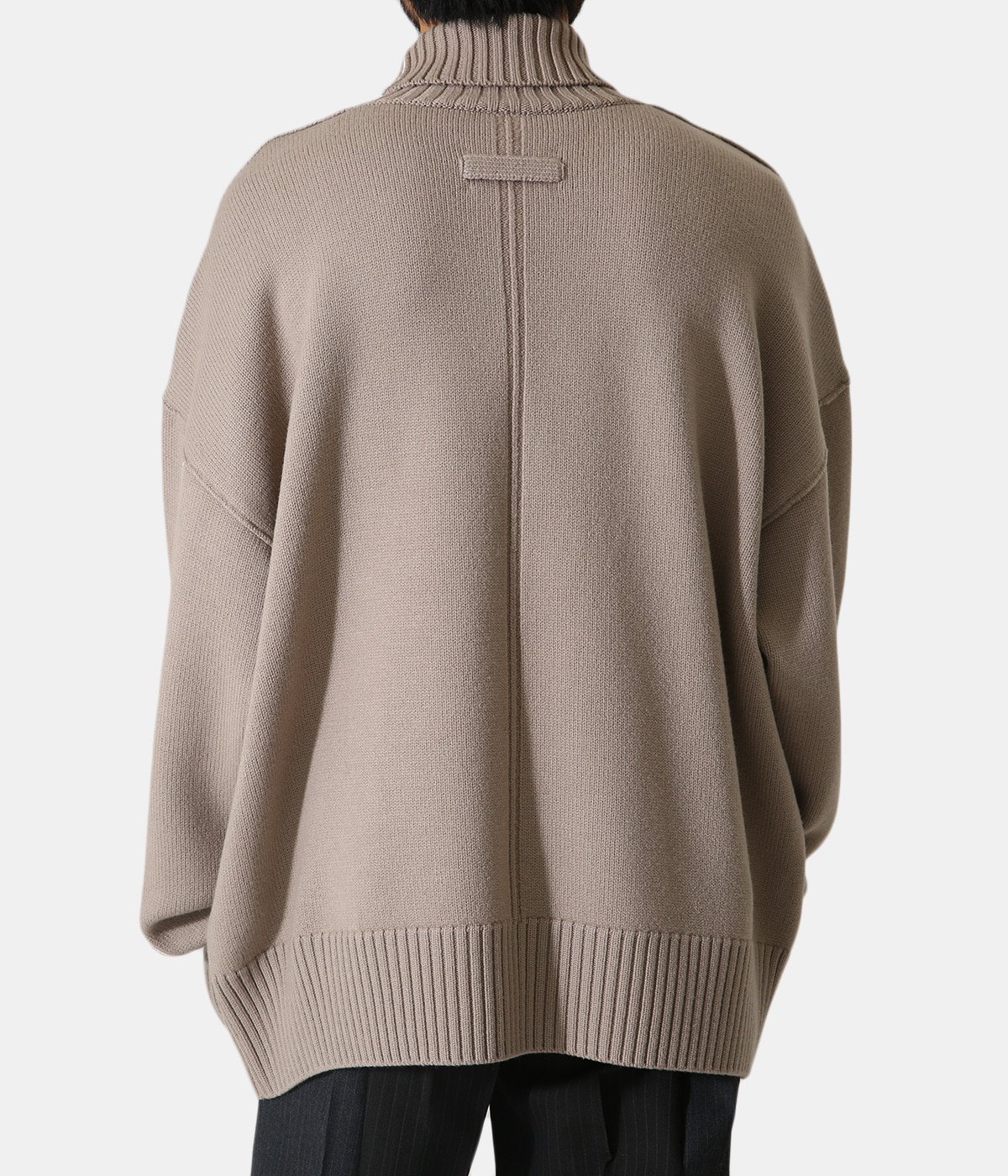 Oversized Impression High Neck Knit LS-