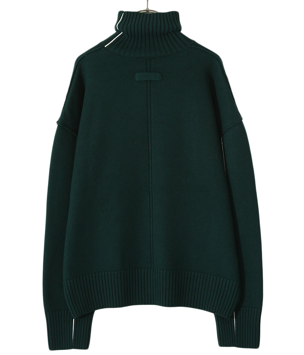 OVERSIZED IMPRESSION HIGH NECK KNIT LS