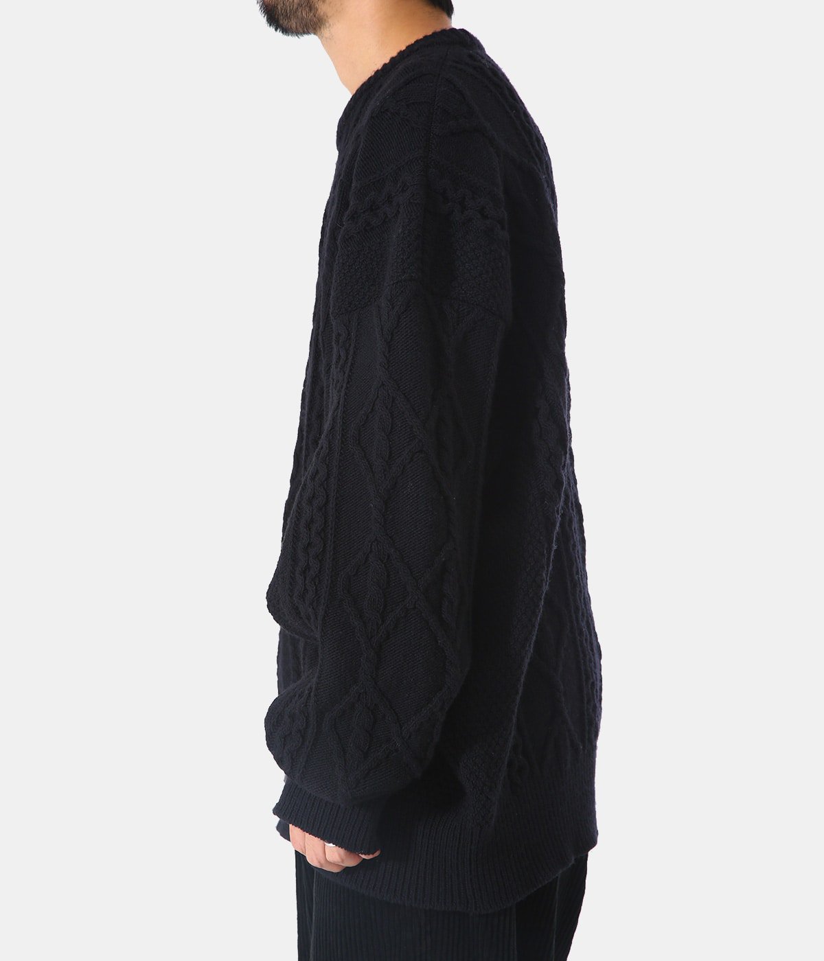stein OVERSIZED CABLE KNIT LS ブラック　サイズM stein OVERSIZED CABLE KNIT LS ブラックサイズM