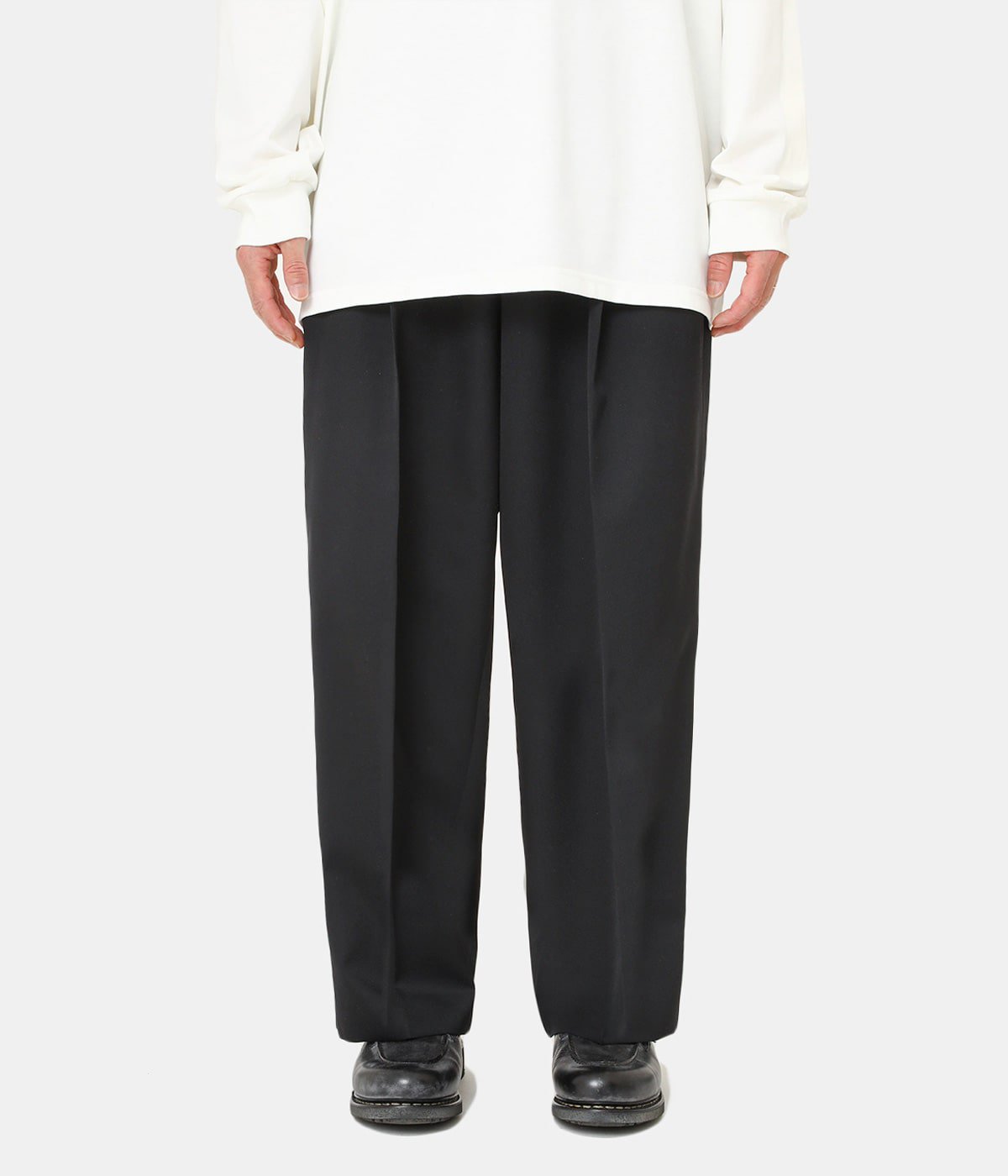 stein◇22AW/Belted Wide Straight Trousers/ボトム/L/ウール/GRY/414