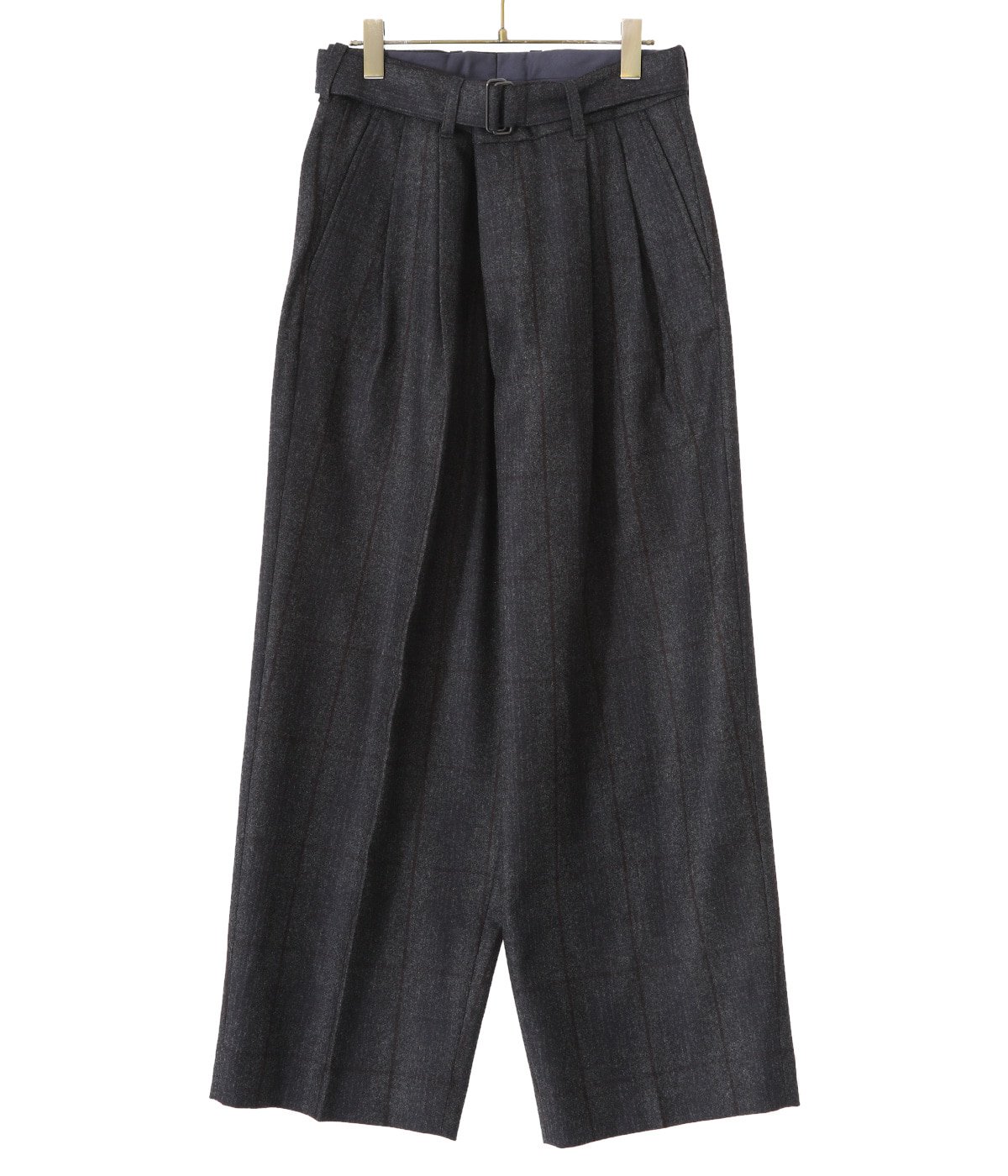 stein BELTED WIDE STRAIGHT TROUSERS