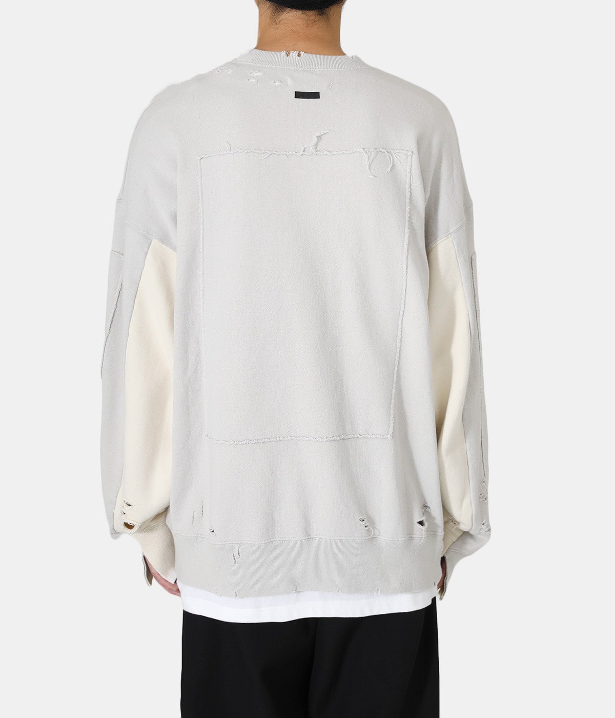 紺×赤 「OVERSIZED REBUILD SWEAT LS OFF WHITE」 | colegioneuzadutra