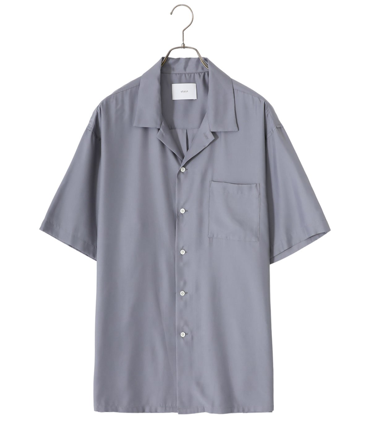 OVERSIZED CUPRO OPEN COLLAR SS SHIRT