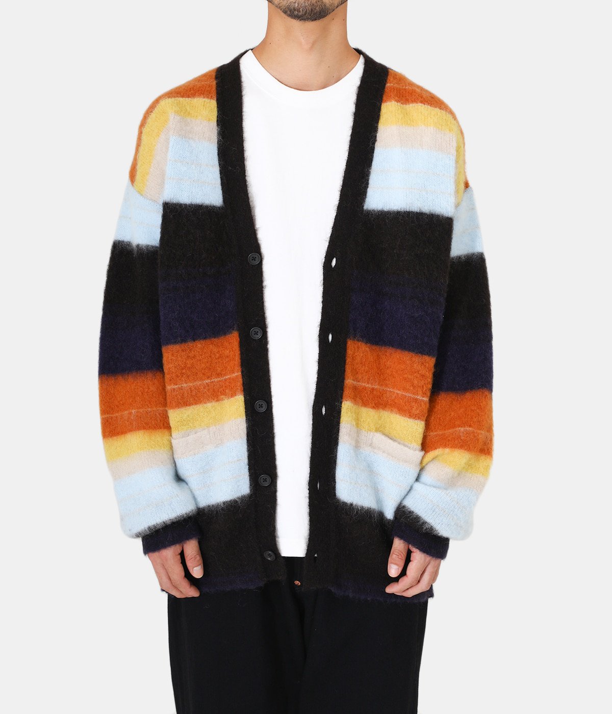 stein Color Combination Mohair Cardigan