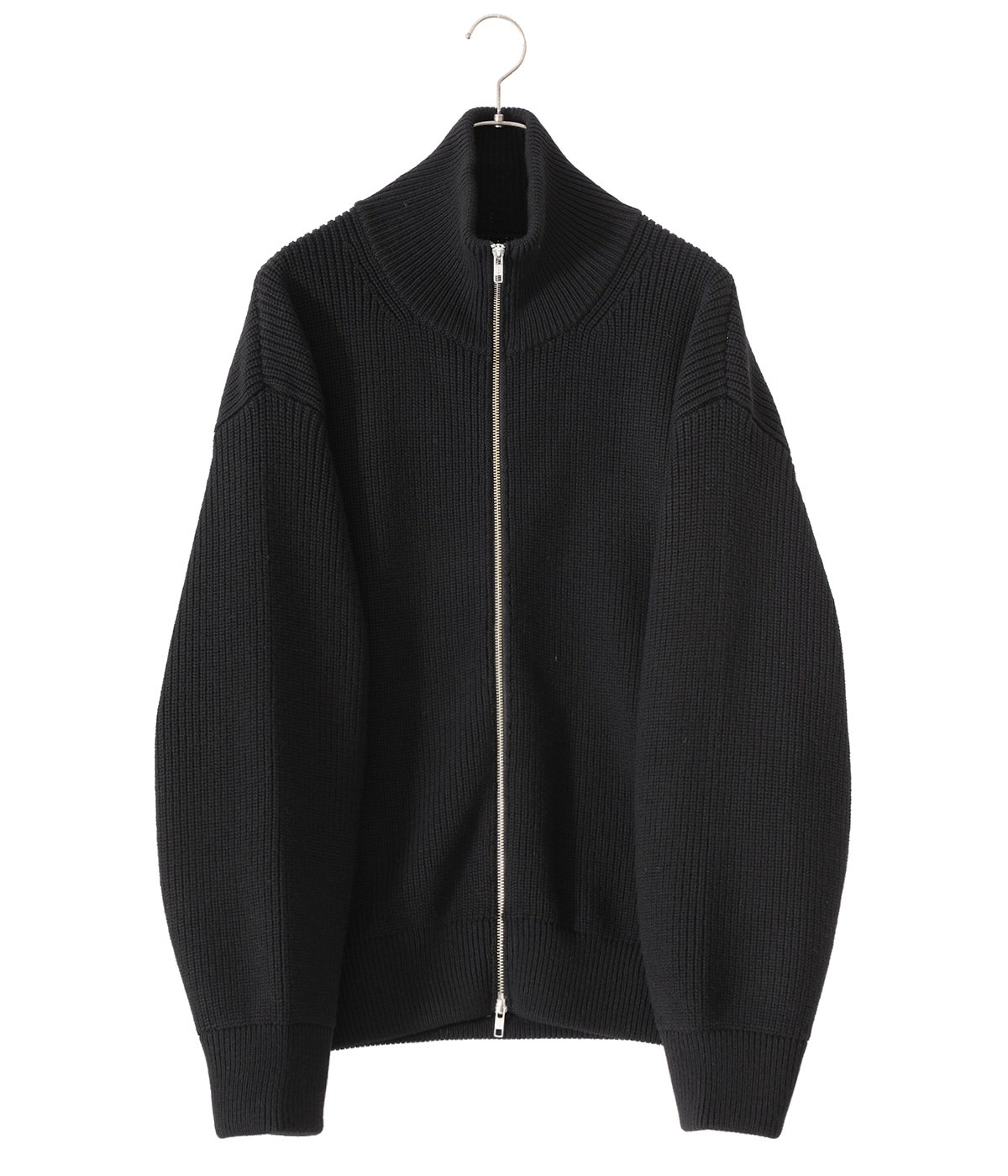 サイズSOVERSIZED DRIVERS KNIT ZIP JACKET BLACK