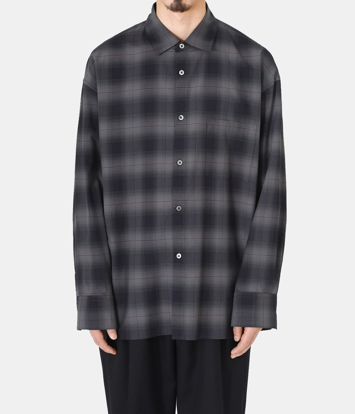 stein19AW OVERSIZED DOWN PAT SHIRT