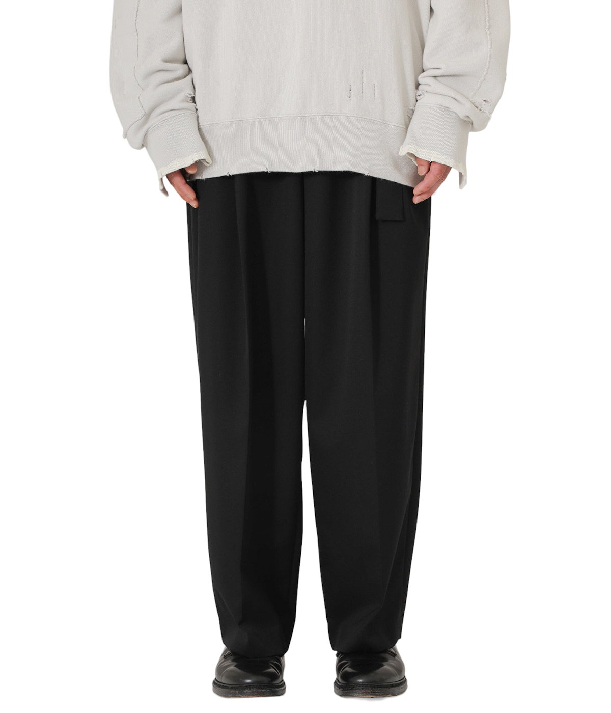 steinstein BELTED WIDE STRAIGHT TROUSERS