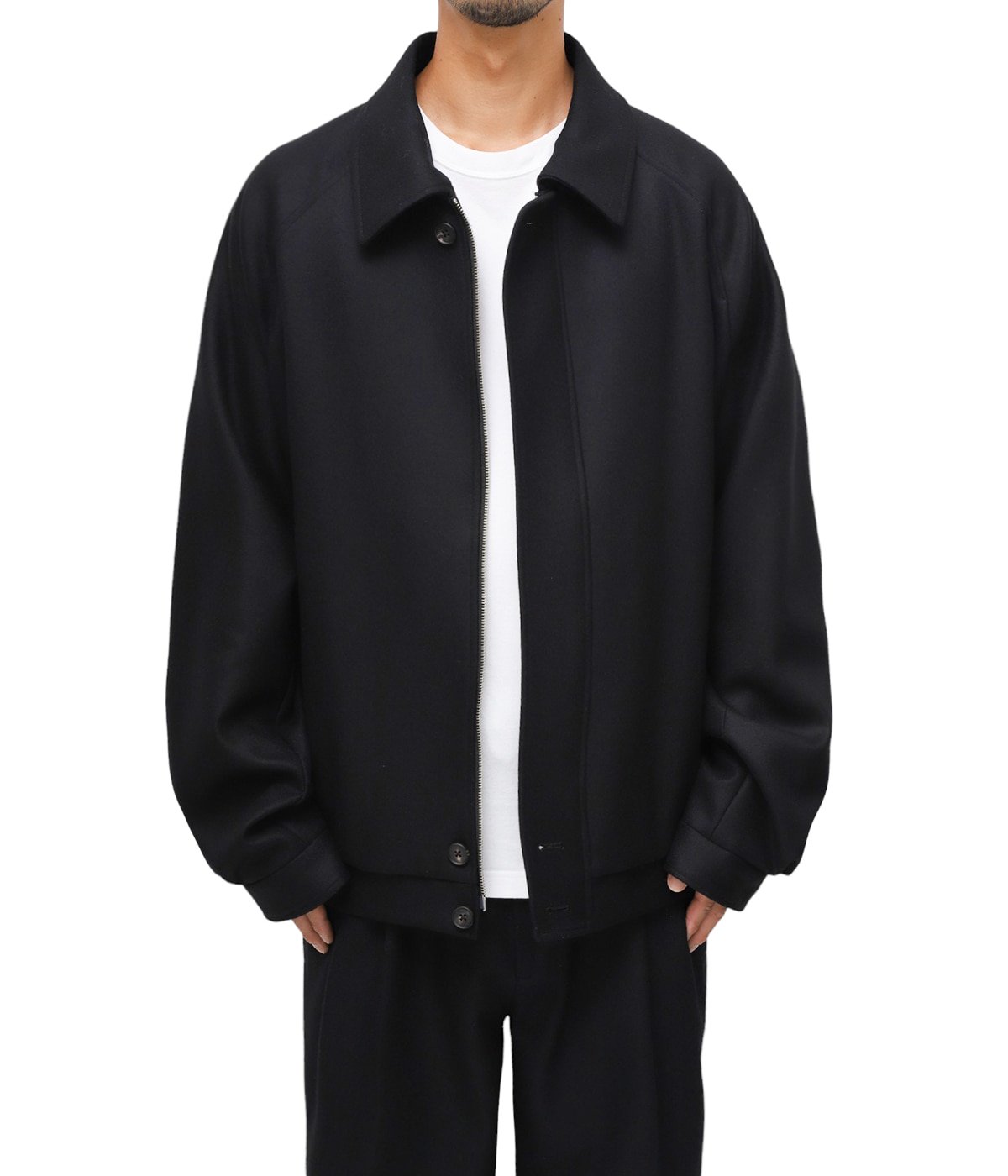 Oversized Melton Harrington Zip Jacket着用回数9回 - ブルゾン