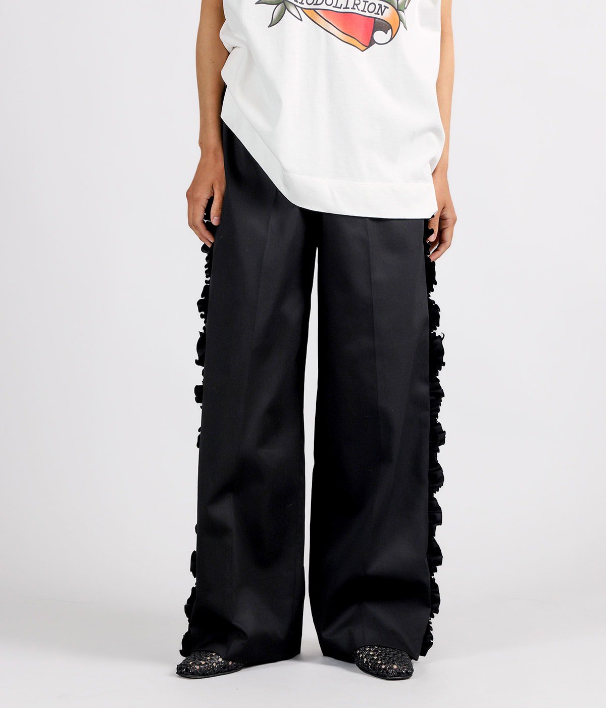 レディース】Frill Side Flare Pant - Twill | RhodolirioN