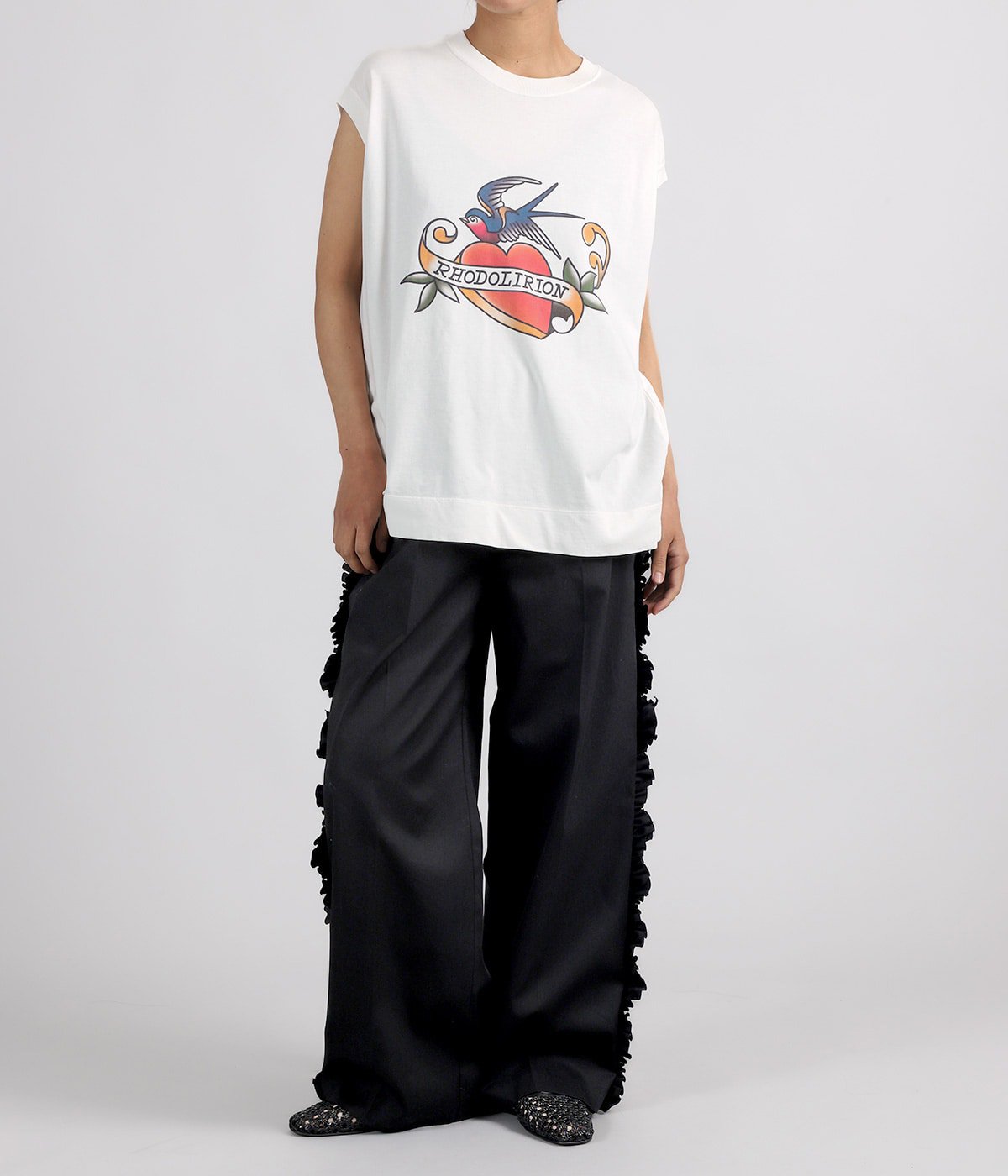 レディース】Frill Side Flare Pant - Twill | RhodolirioN