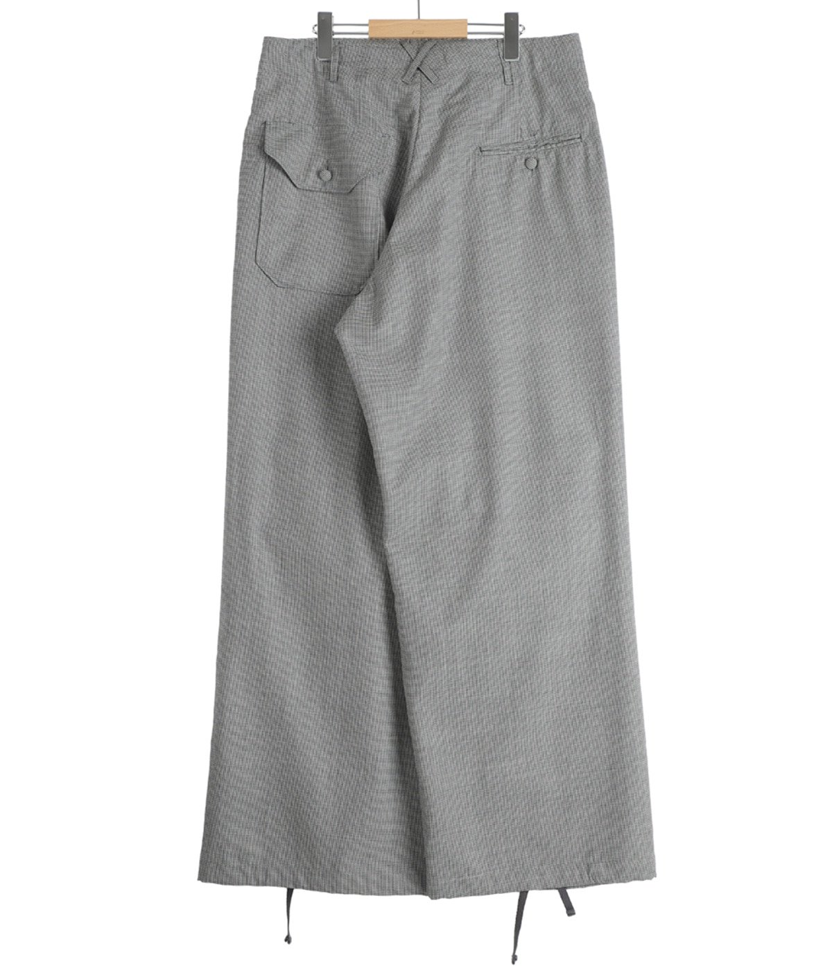 Over Pant Grey Micro Houndstooth Tropical Wool | ENGINEERED