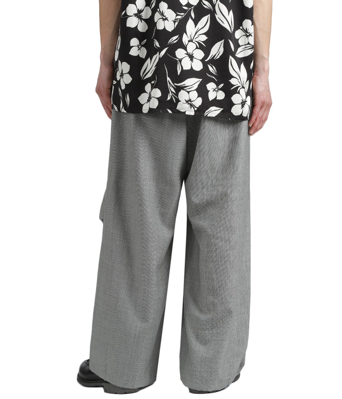 Over Pant Grey Micro Houndstooth Tropical Wool | ENGINEERED