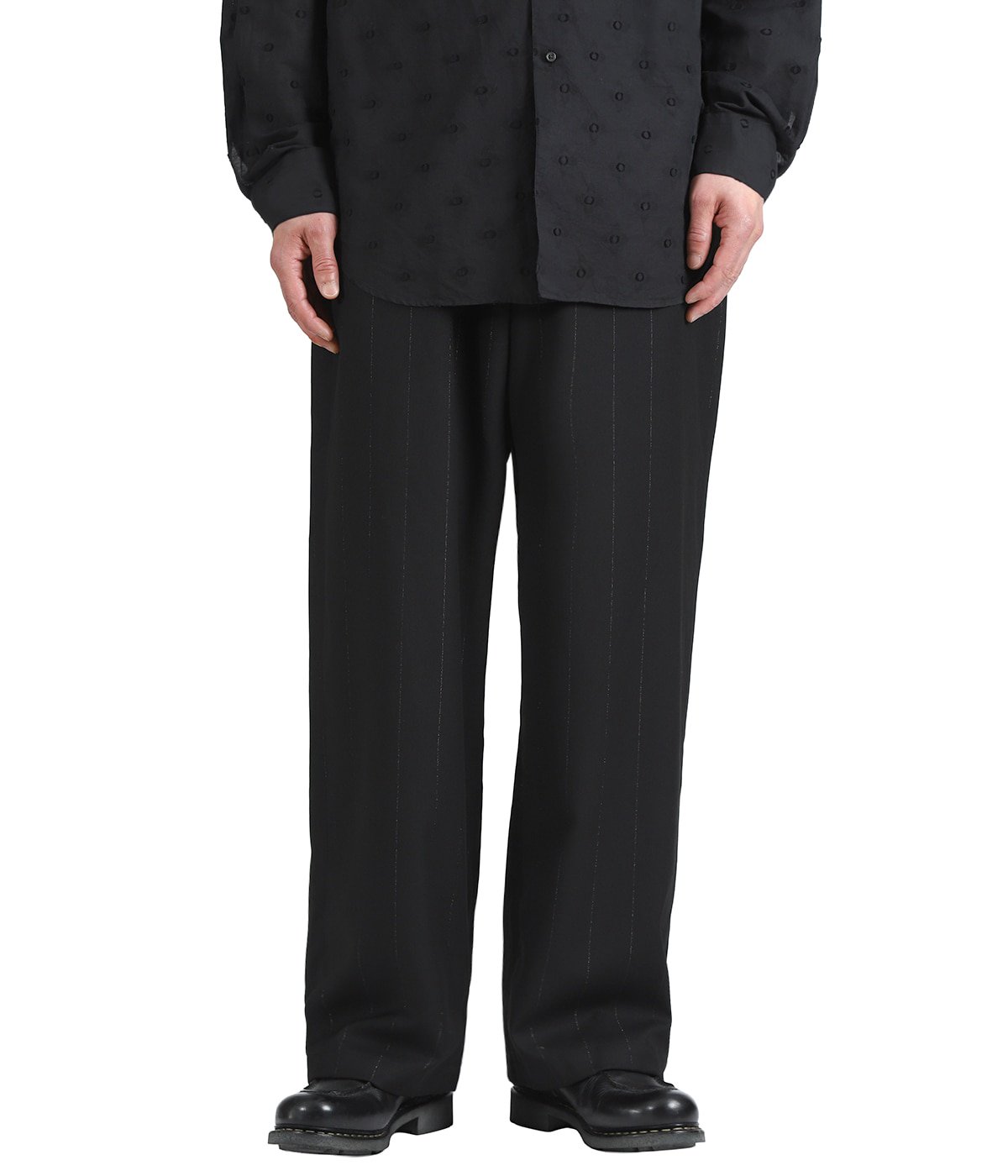 Officer Pant Black Polyester Lurex Stripe | ENGINEERED GARMENTS