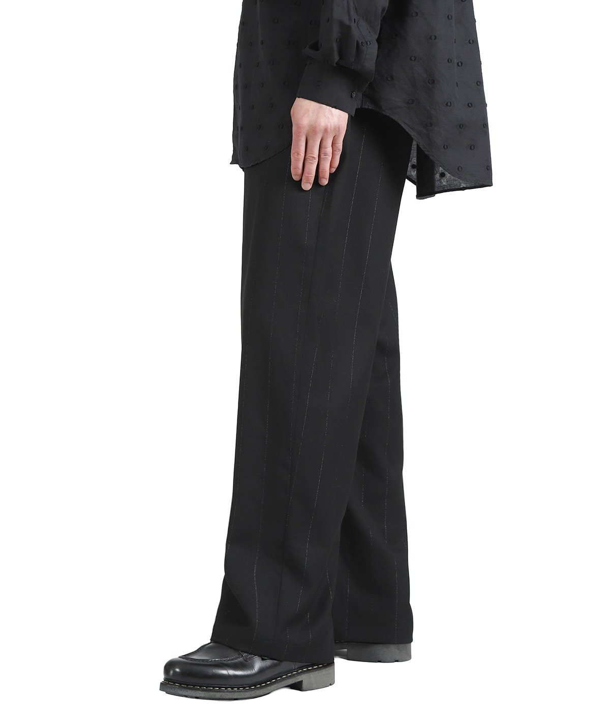 Officer Pant Black Polyester Lurex Stripe | ENGINEERED GARMENTS