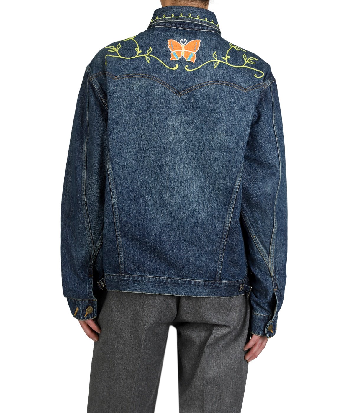 Needles P&M Emb.デニムジャケット P&M Emb. Jacket - 10.5oz C/L/PU Denim (KP158) | NEEDLES