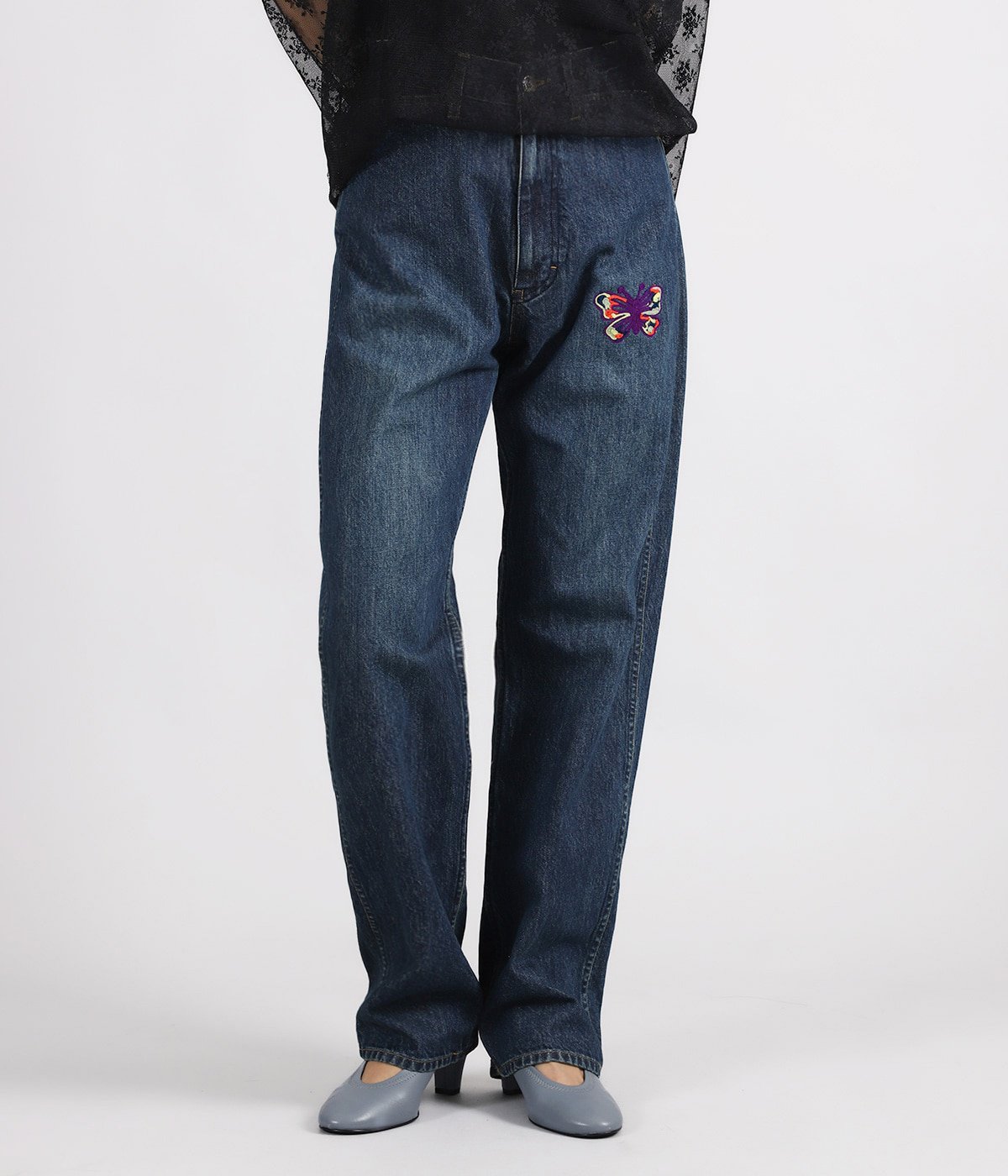 レディース】Papillon Emb. Straight Jean - 12oz Denim | NEEDLES
