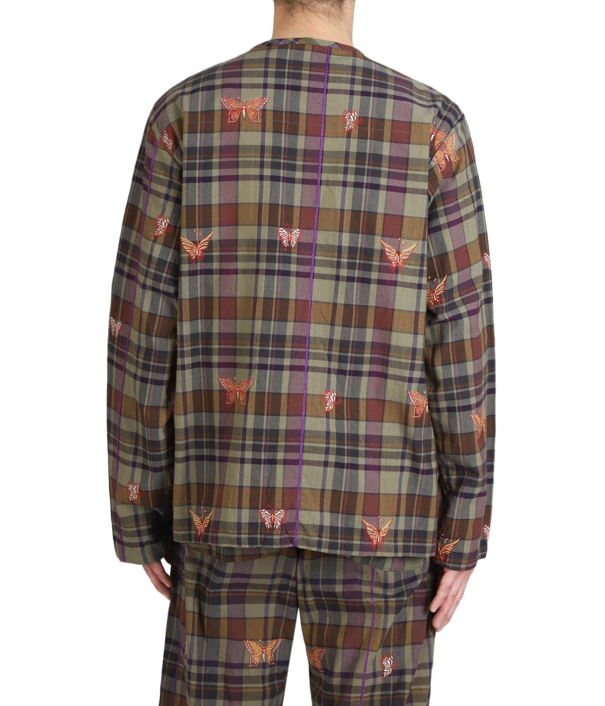 V-Neck Cardigan - Embroidered Madras Plaid | NEEDLES(ニードルズ