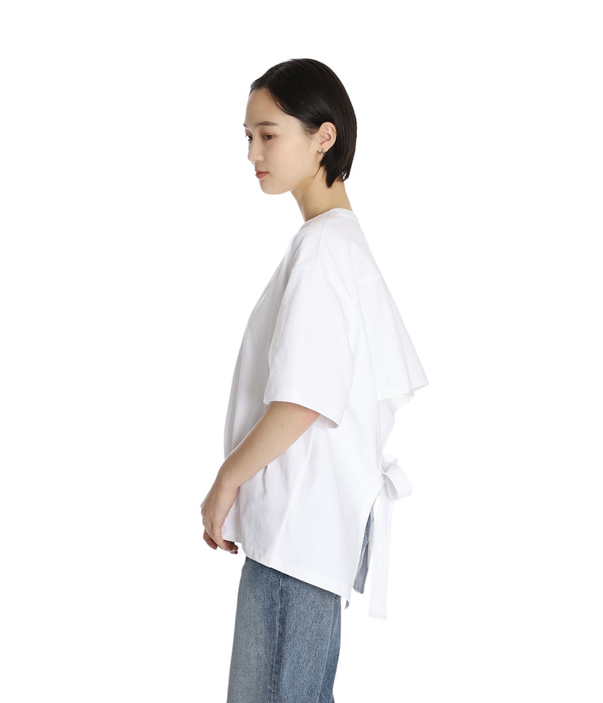 レディース】Heavy Cotton Drop Shoulder Open Back T-shirt