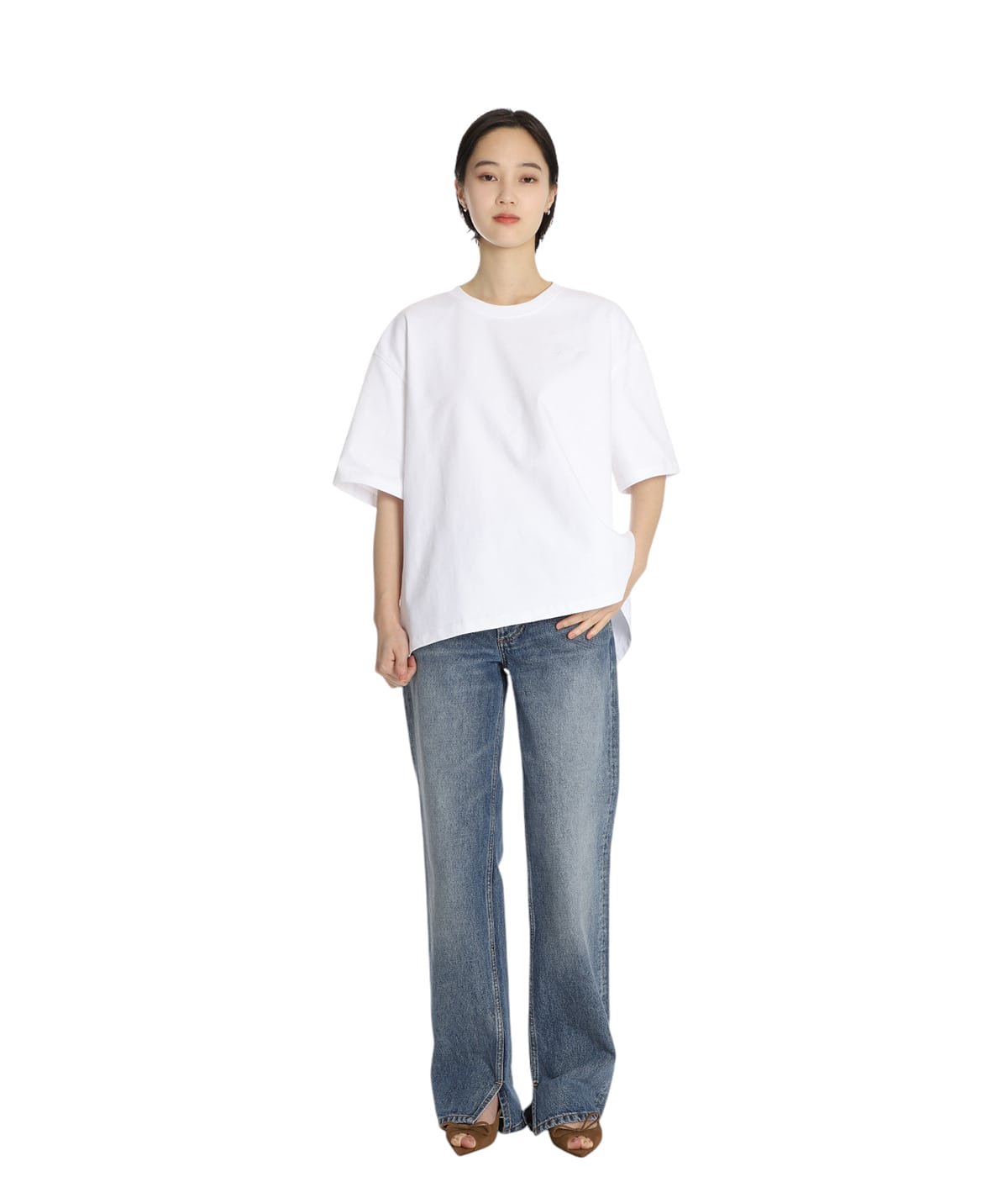 【関税込み】GANNI グレー Curve トラウザーズ ガニー GANNI GANNI カーブパンツ Cotton Crepe Elasticated