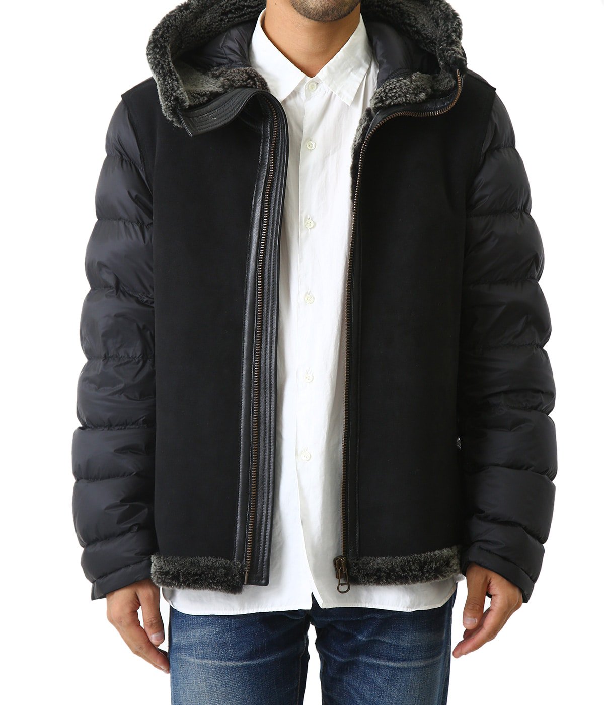 SHEARLING HOODED LINER WITH POCKET SHEARLING | Ten c(テンシー