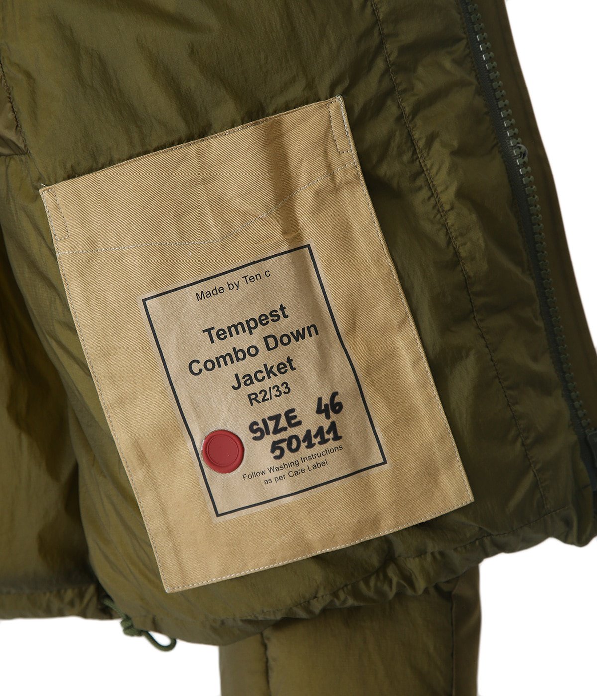TEMPEST COMBO DOWN JACKET PIECE DYED NYLON CRINKLE RIP STOP DOWN
