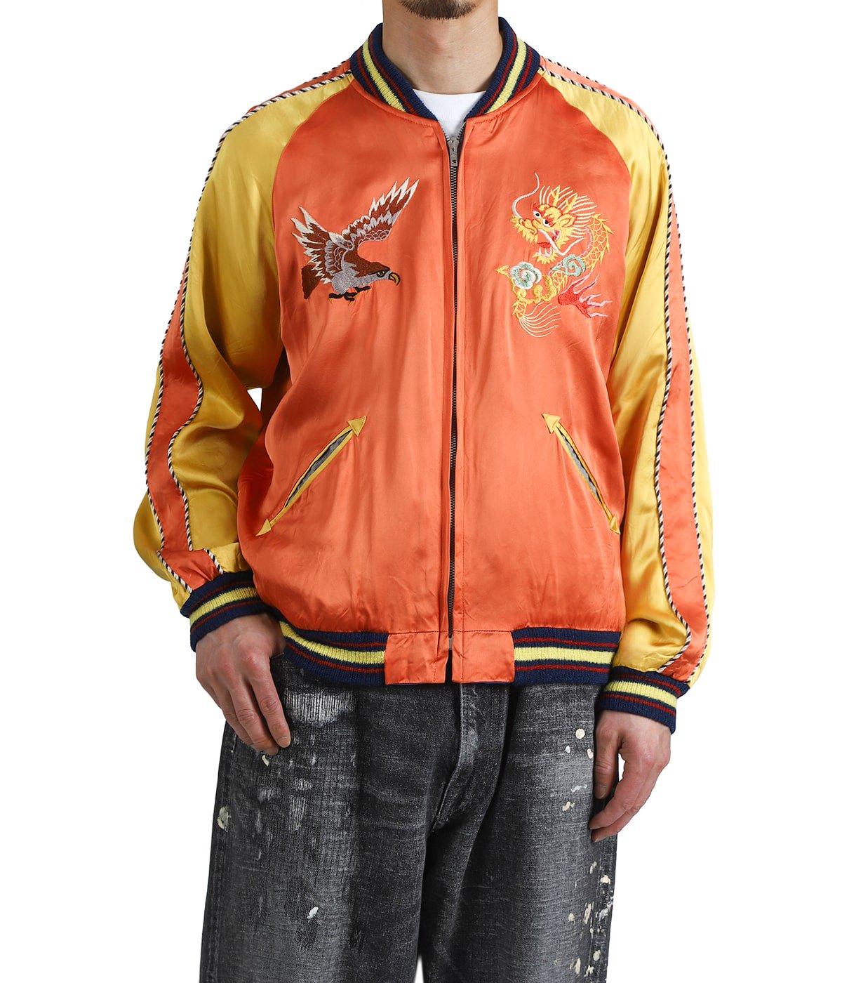 ロンハーマン スーベニアJK スカジャン オレンジ SOUVENIR JACKET “KOSHO & CO“SPECIAL “EAGLE & DRAGON“×“JAPAN MAP