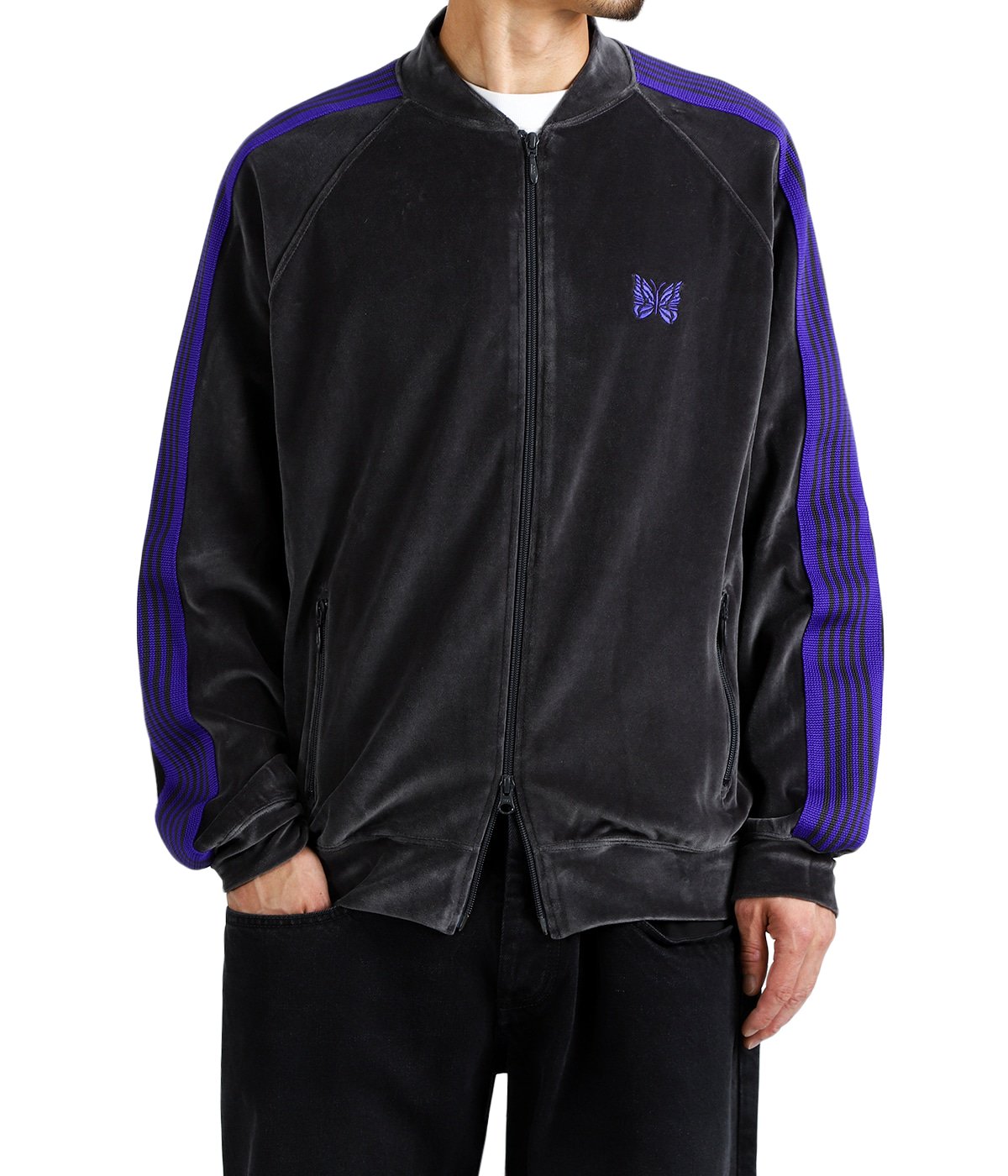 Rib Collar Track Jacket - C/PE Velour | NEEDLES(ニードルズ