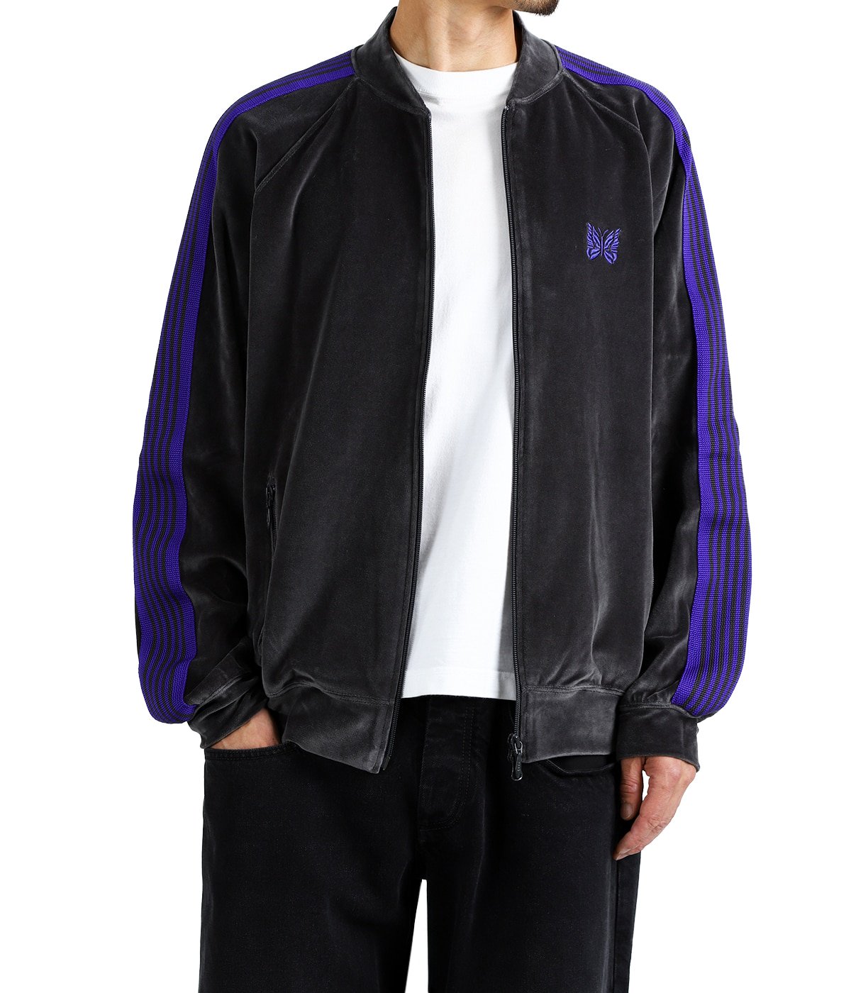 Rib Collar Track Jacket - C/PE Velour | NEEDLES(ニードルズ