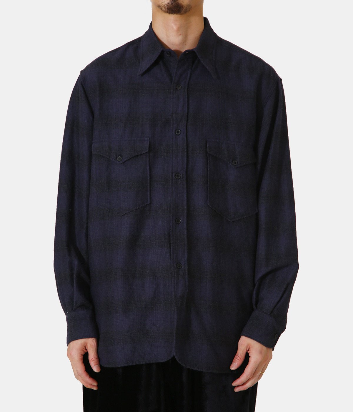 ウールシルク ワークシャツ | COMOLI(コモリ) / トップス 長袖シャツ 