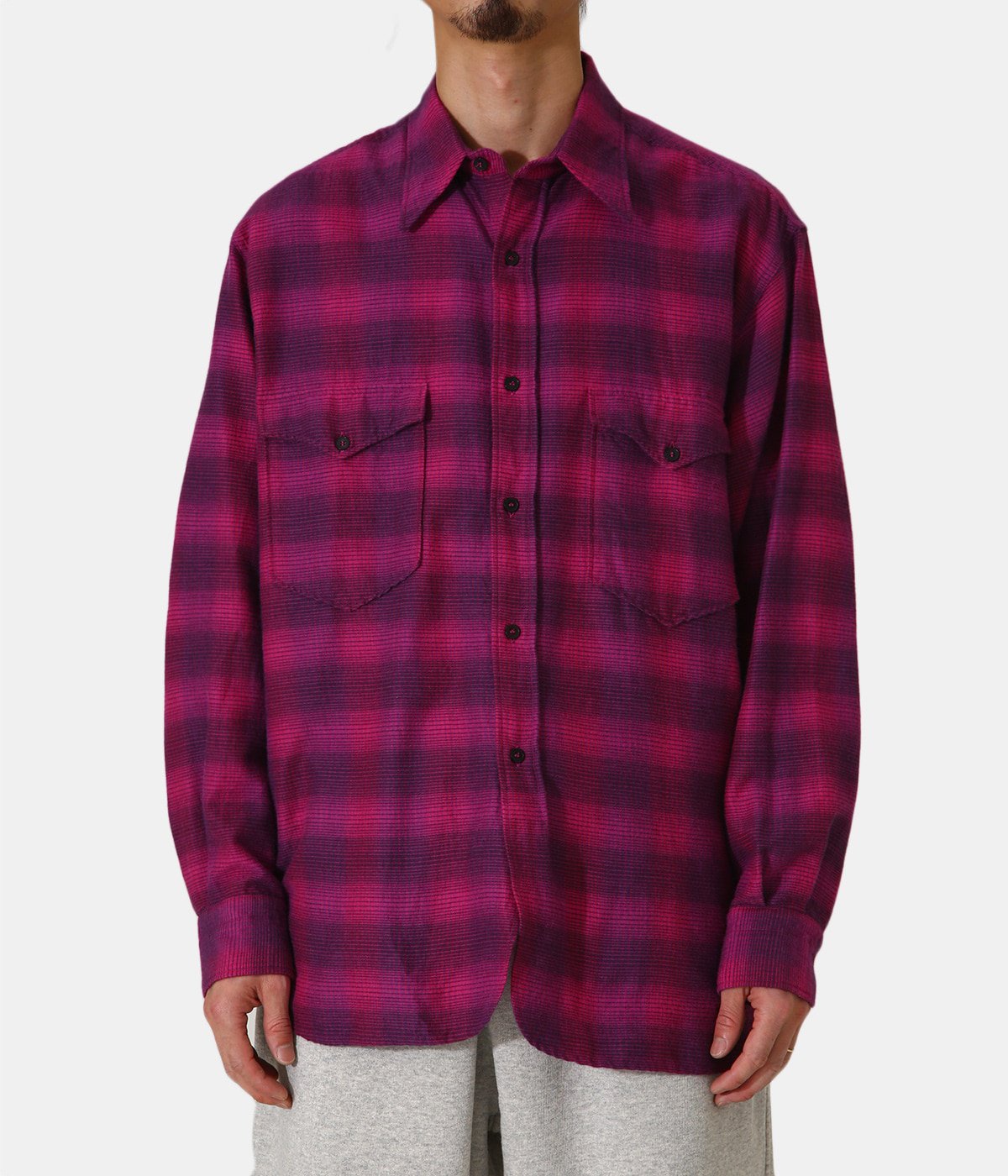 COMOLI 21AW ウールシルクワークシャツ サイズ3 ピンク 新品未使用