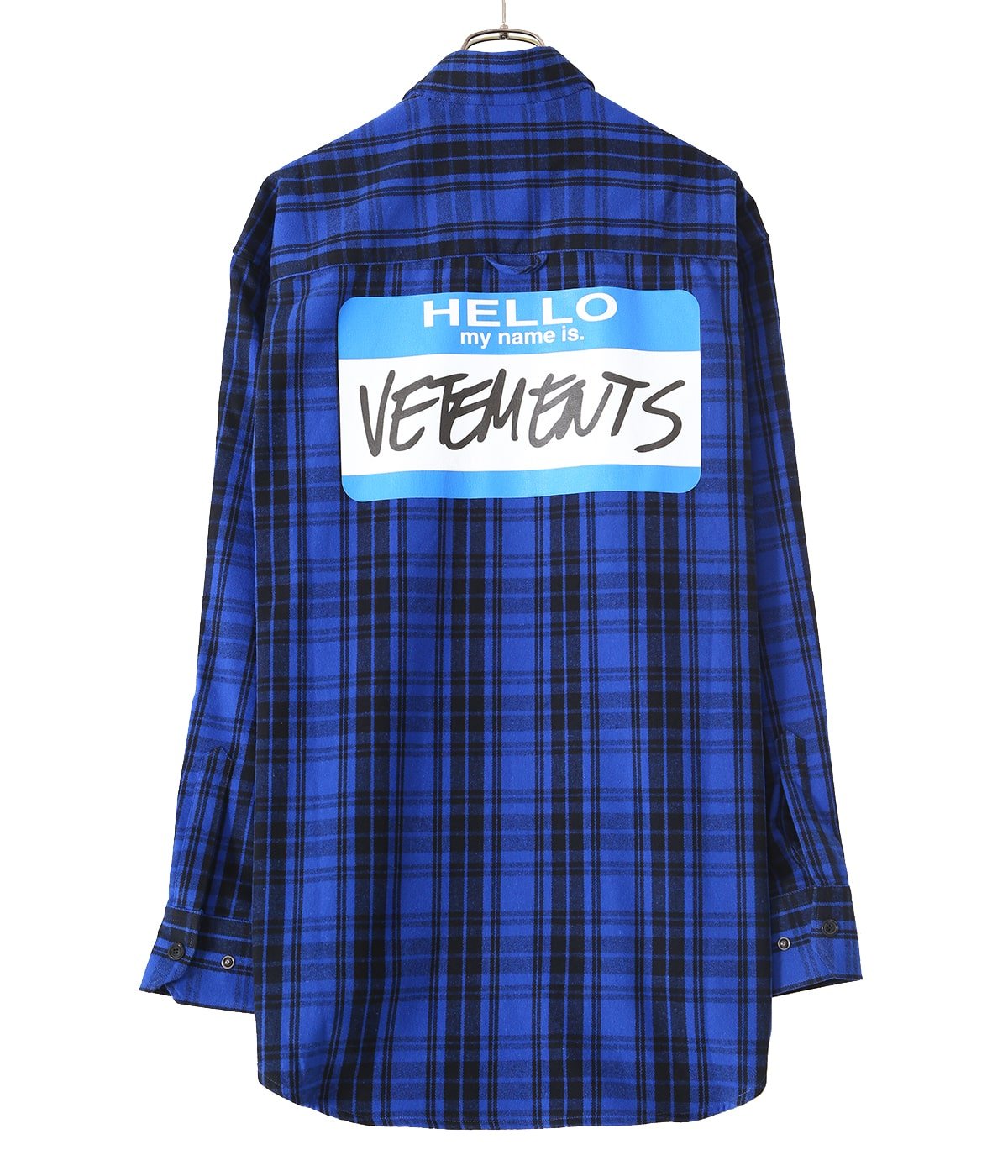 VETEMENTS ヴェトモン 21AW MY NAME IS VETEMENTS FLANNEL SHIRT マイネーム イズ ヴェトモン フランネルシャツ チェックシャツ UA52SH800B ブルー/ブラック