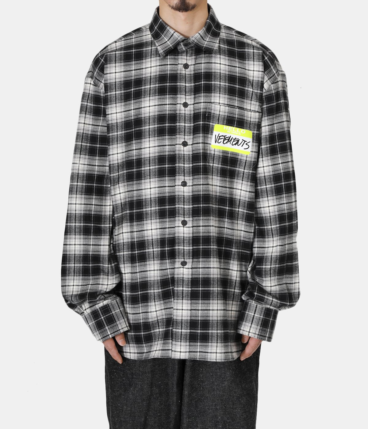 MY NAME IS VETEMENTS FLANNEL SHIRT